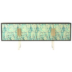 Fine Upholstered Contemporary Side Cabinet Made in England