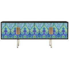 Fine Upholstered Side Cabinet