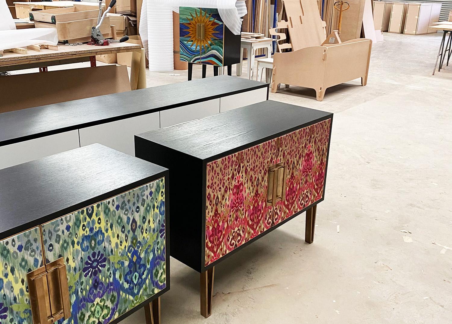 Fine Upholstered Side Cabinet  For Sale 2