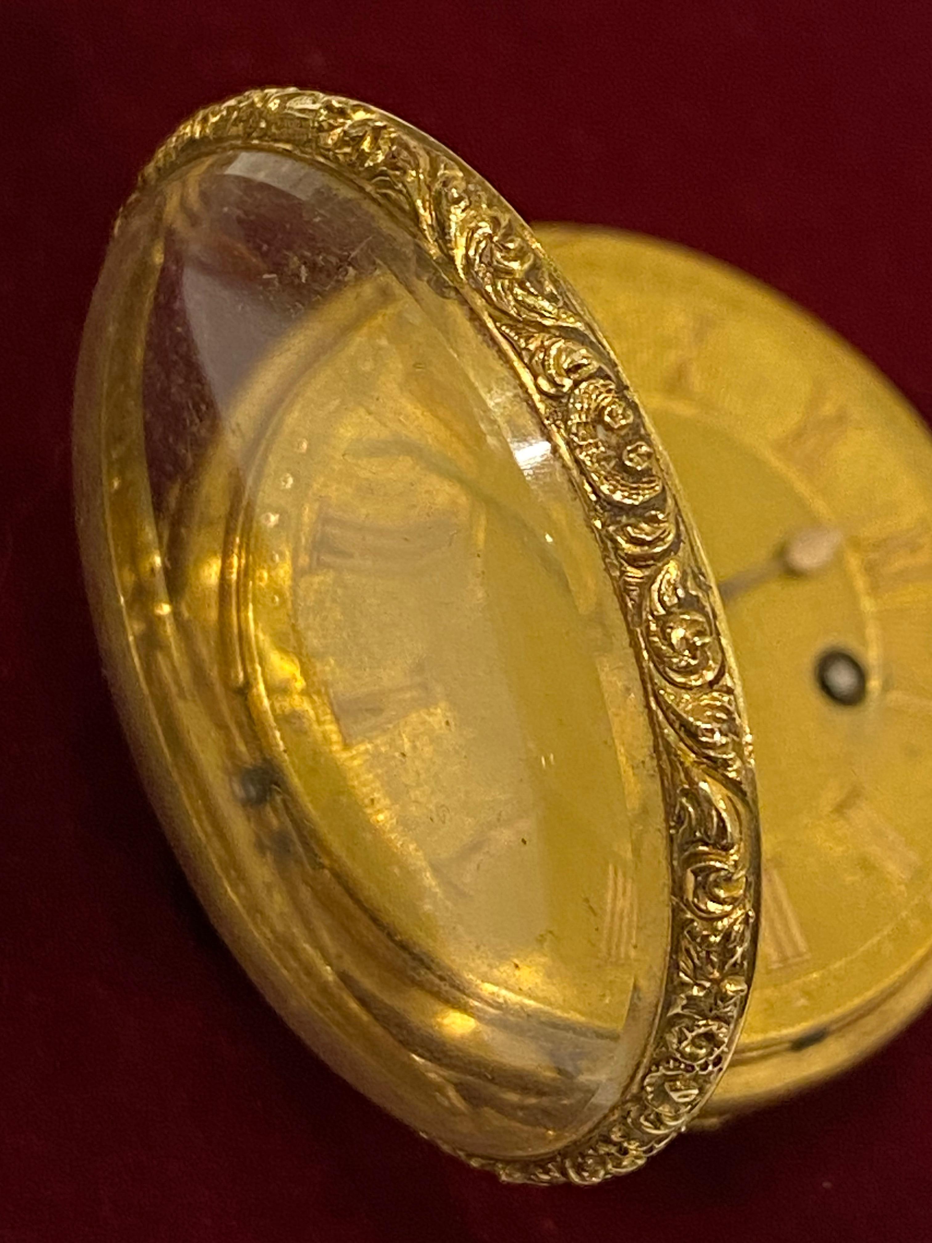 Fein & V Rare John Pace von Bury, London gepunzt c1827 18k Gold Taschenuhr im Angebot 5