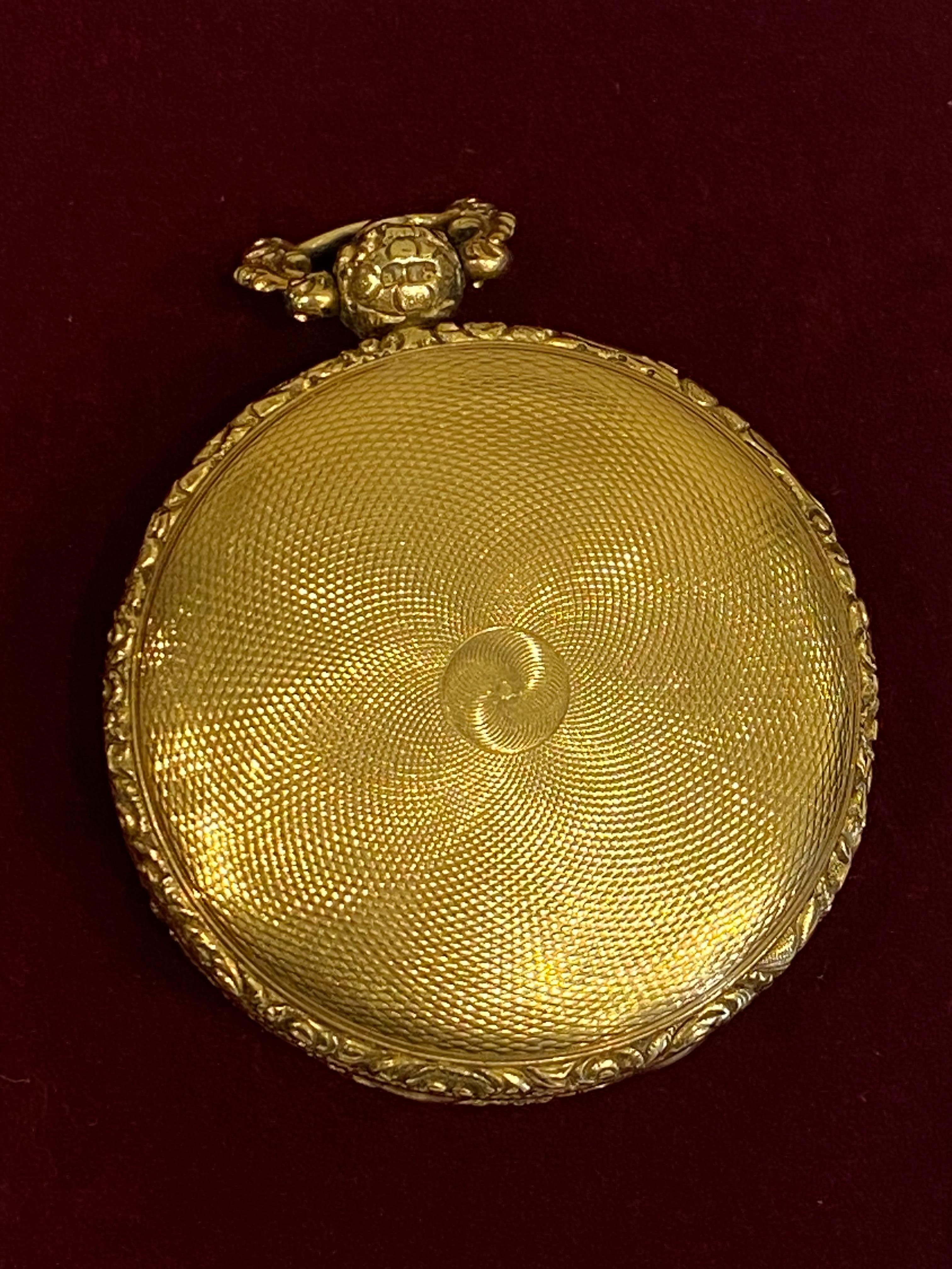 Fein & V Rare John Pace von Bury, London gepunzt c1827 18k Gold Taschenuhr im Angebot 6
