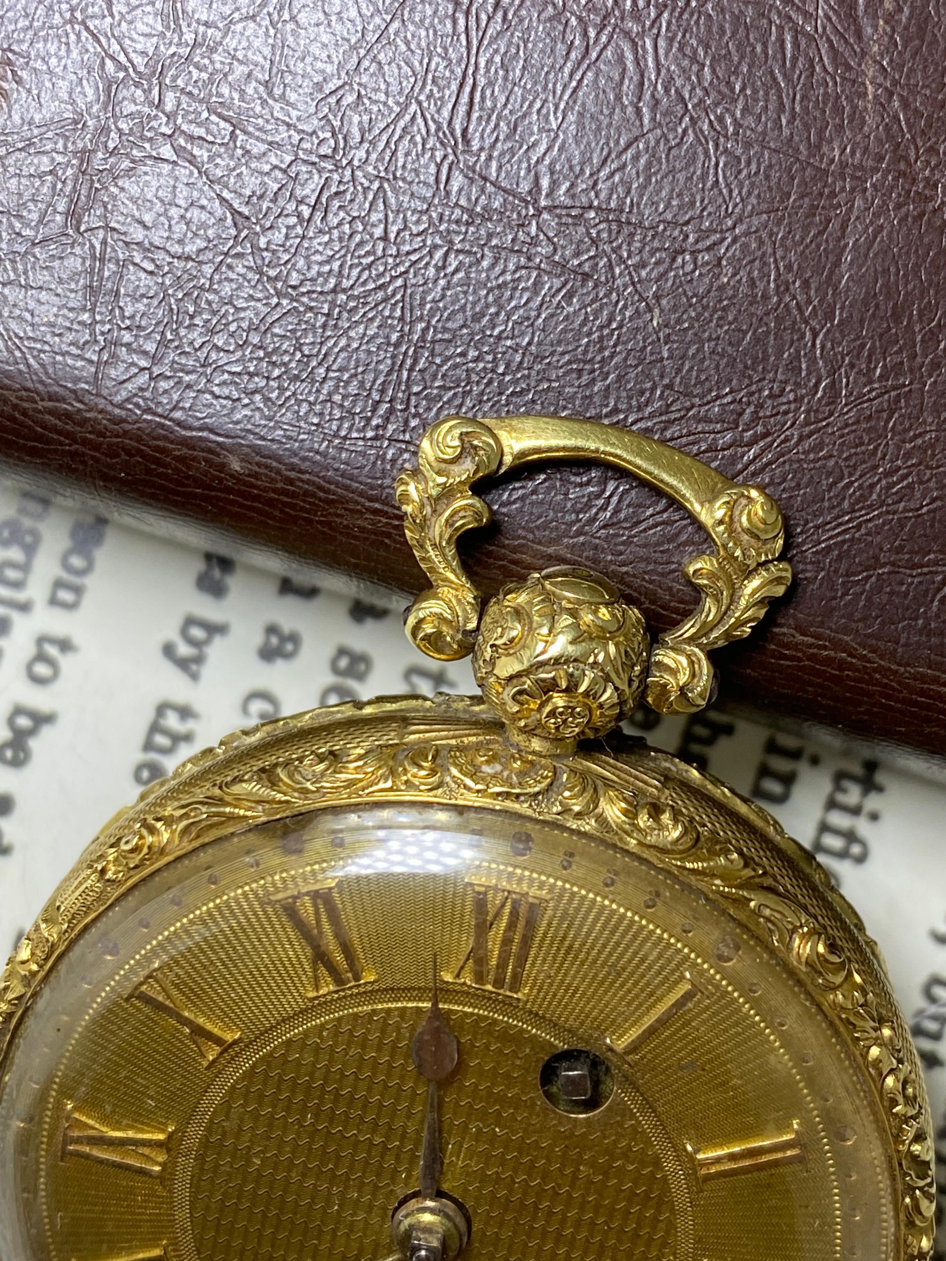 Fein & V Rare John Pace von Bury, London gepunzt c1827 18k Gold Taschenuhr im Zustand „Hervorragend“ im Angebot in MELBOURNE, AU