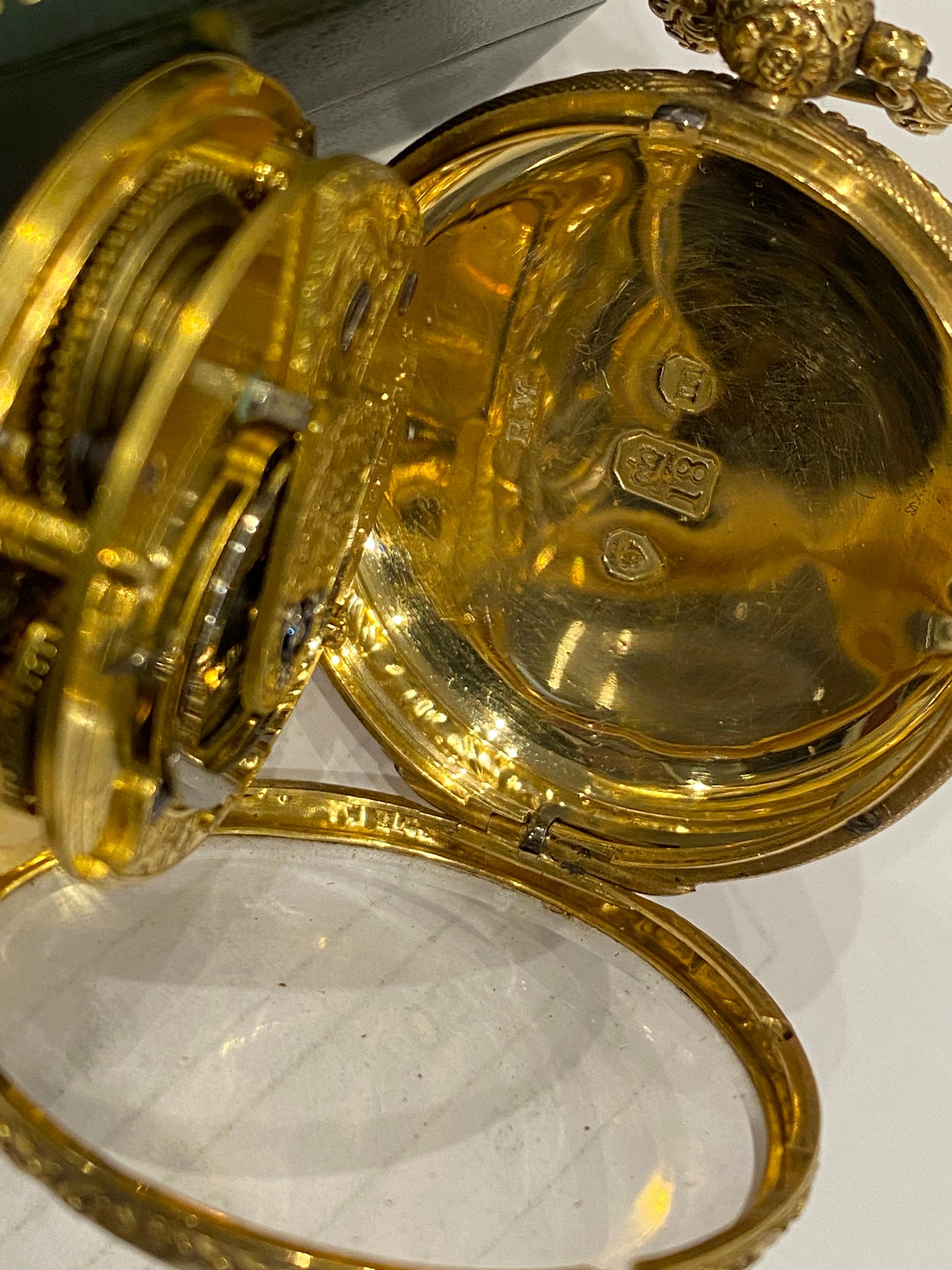 George III Fine & V Rare John Pace of Bury, London hallmarked c1827 18k Gold Pocket Watch For Sale
