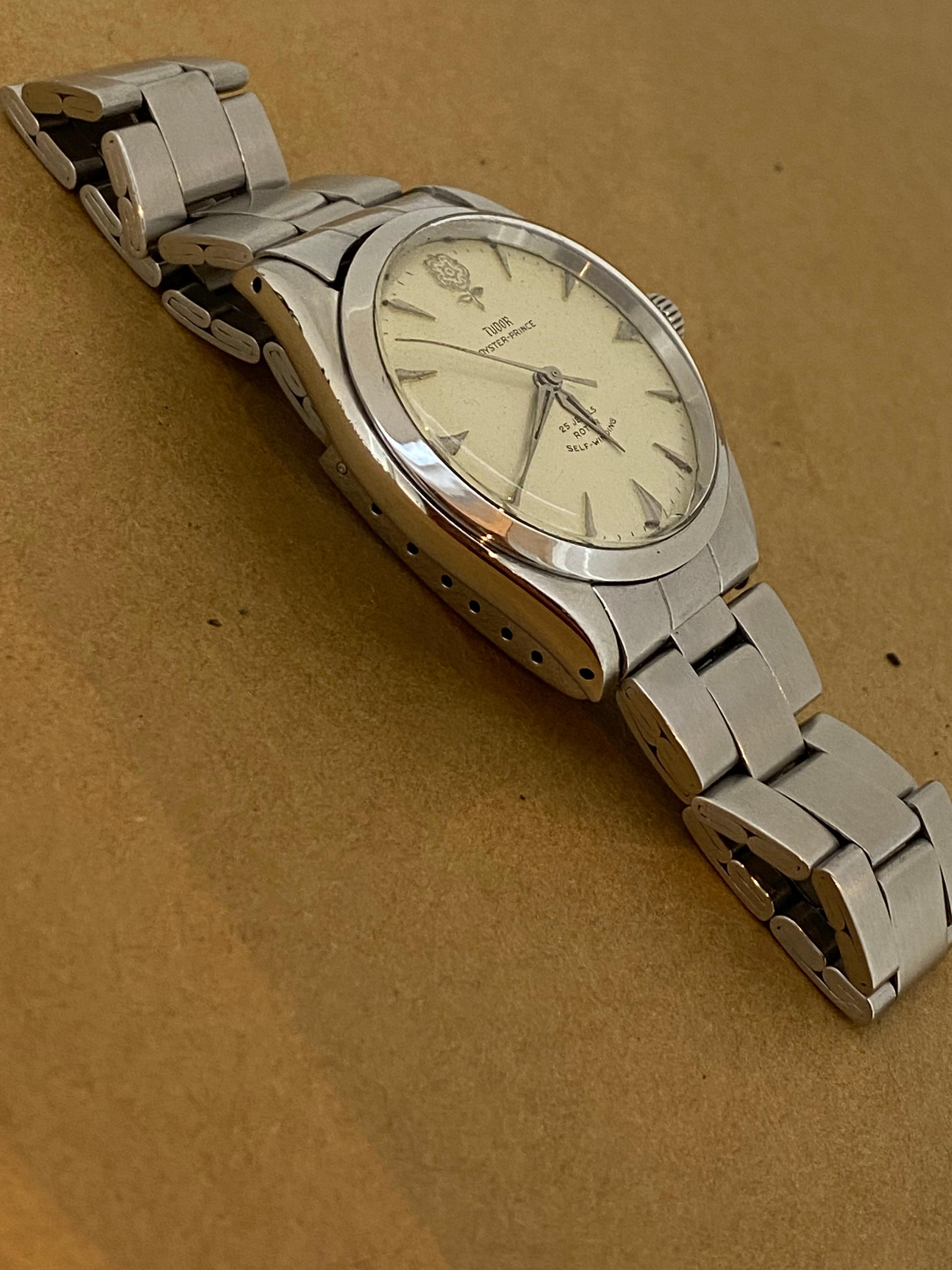 Retro Tudor Rolex “Big Rose” Oyster-Prince c1962 35mm Automatic Watch, Mint Condition.