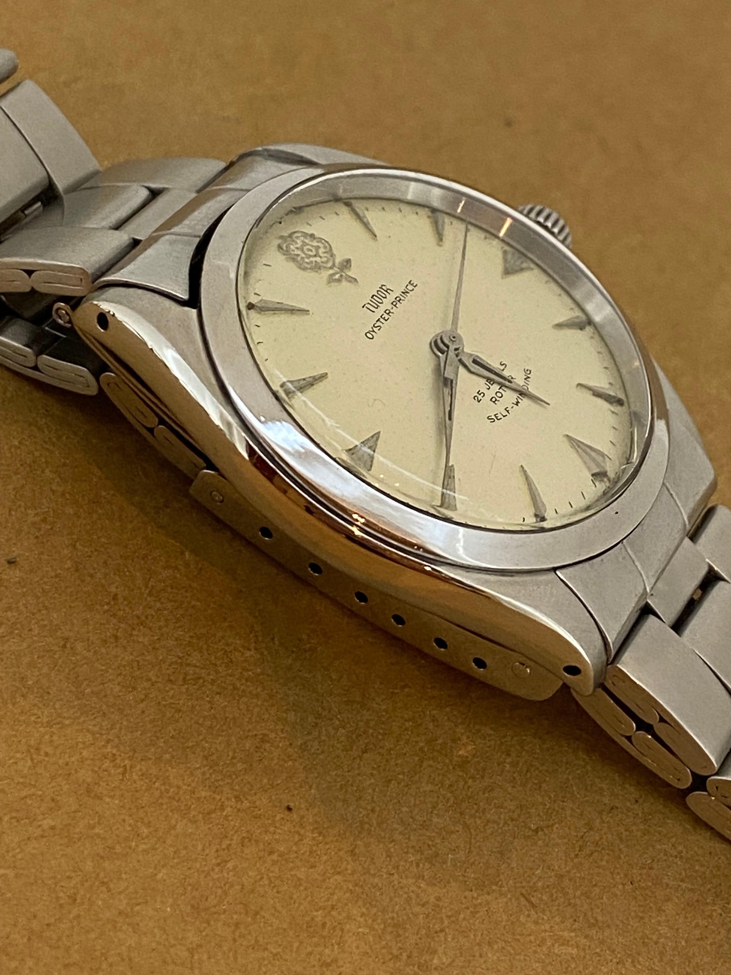 Tudor Rolex “Big Rose” Oyster-Prince c1962 35mm Automatic Watch, Mint Condition. In Excellent Condition In MELBOURNE, AU