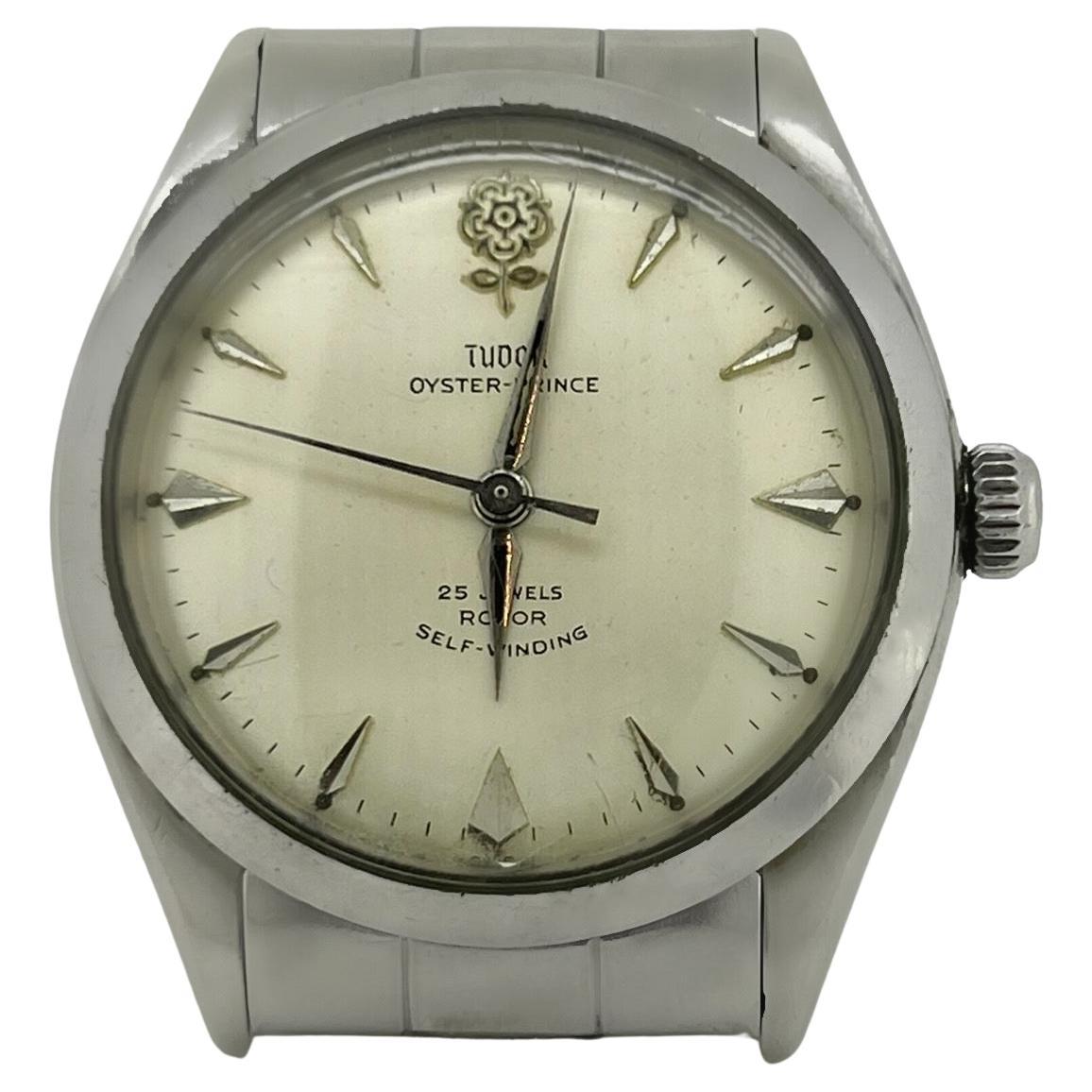 Fine & V Rare Tudor Rolex “Big Rose” Oyster-Prince c1962 35mm Automatic Watch For Sale