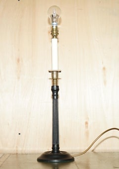 FINE VAUGHAN FLUTED COLUMN CANDELABRA TABLE LAMP MIT BRONZED FITTINGs