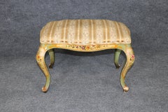 Fine Venetian Paint Decorated Italian Foot Stool or Ladies Vanity Bench