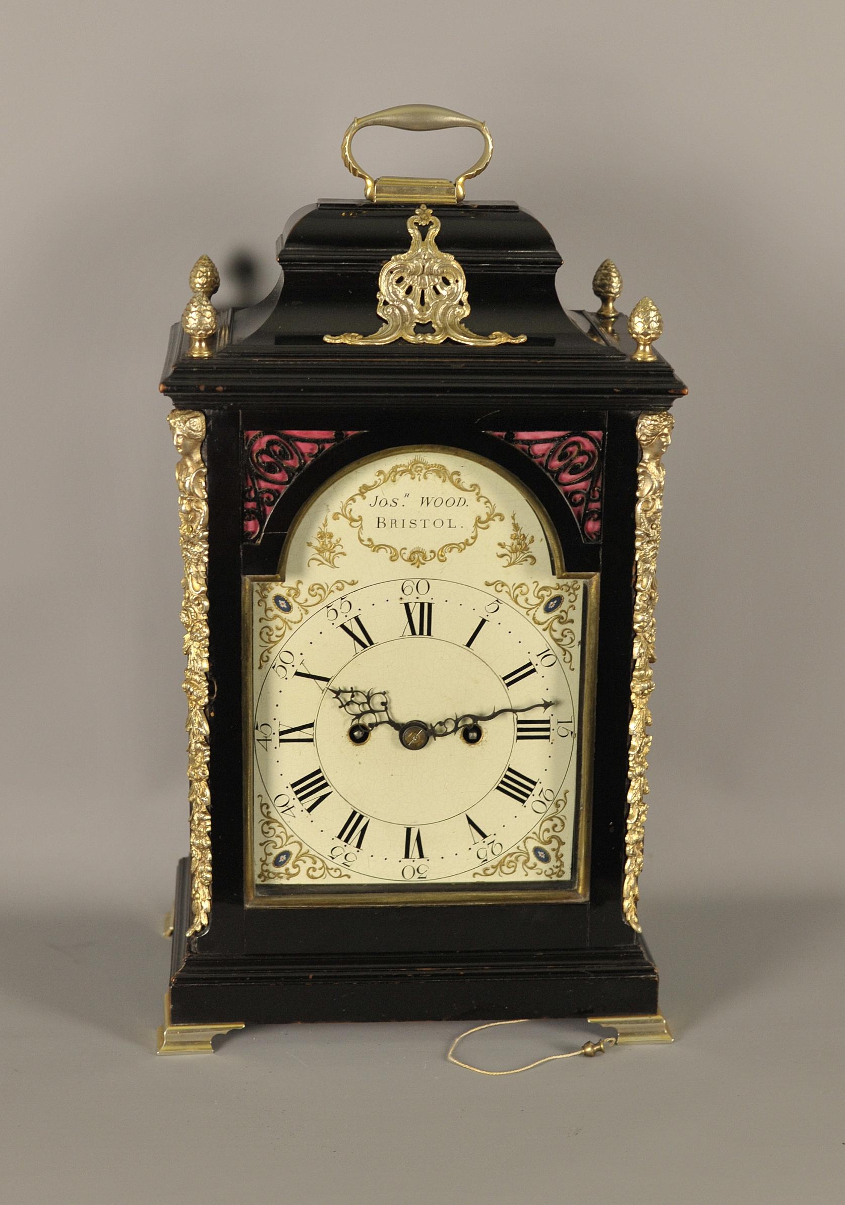 British Fine Verge Ebonized Bracket Clock, Joseph Wood, Bristol For Sale