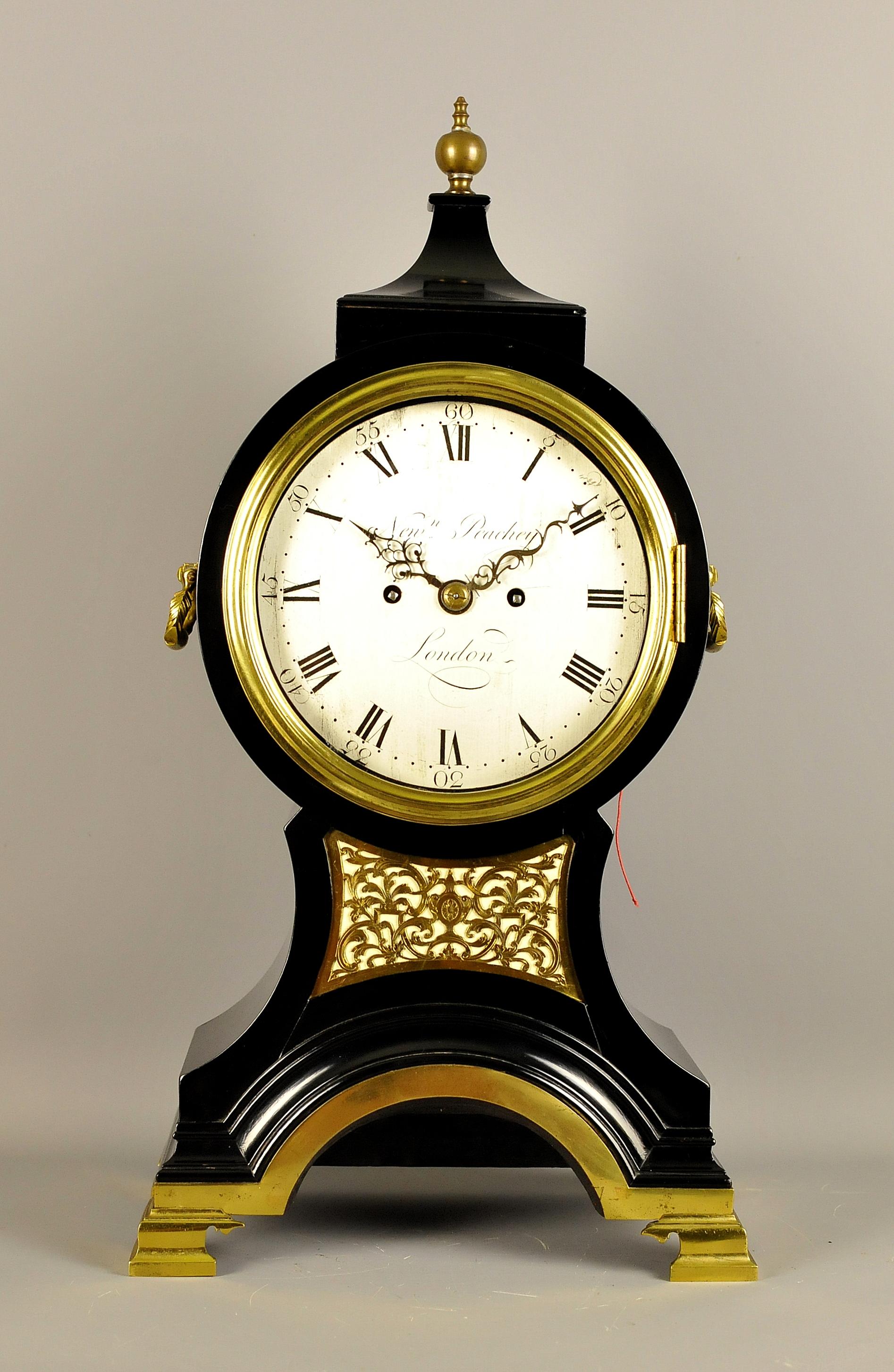 Fine Verge Repeating Balloon Clock, Newman Peachy, London For Sale 3