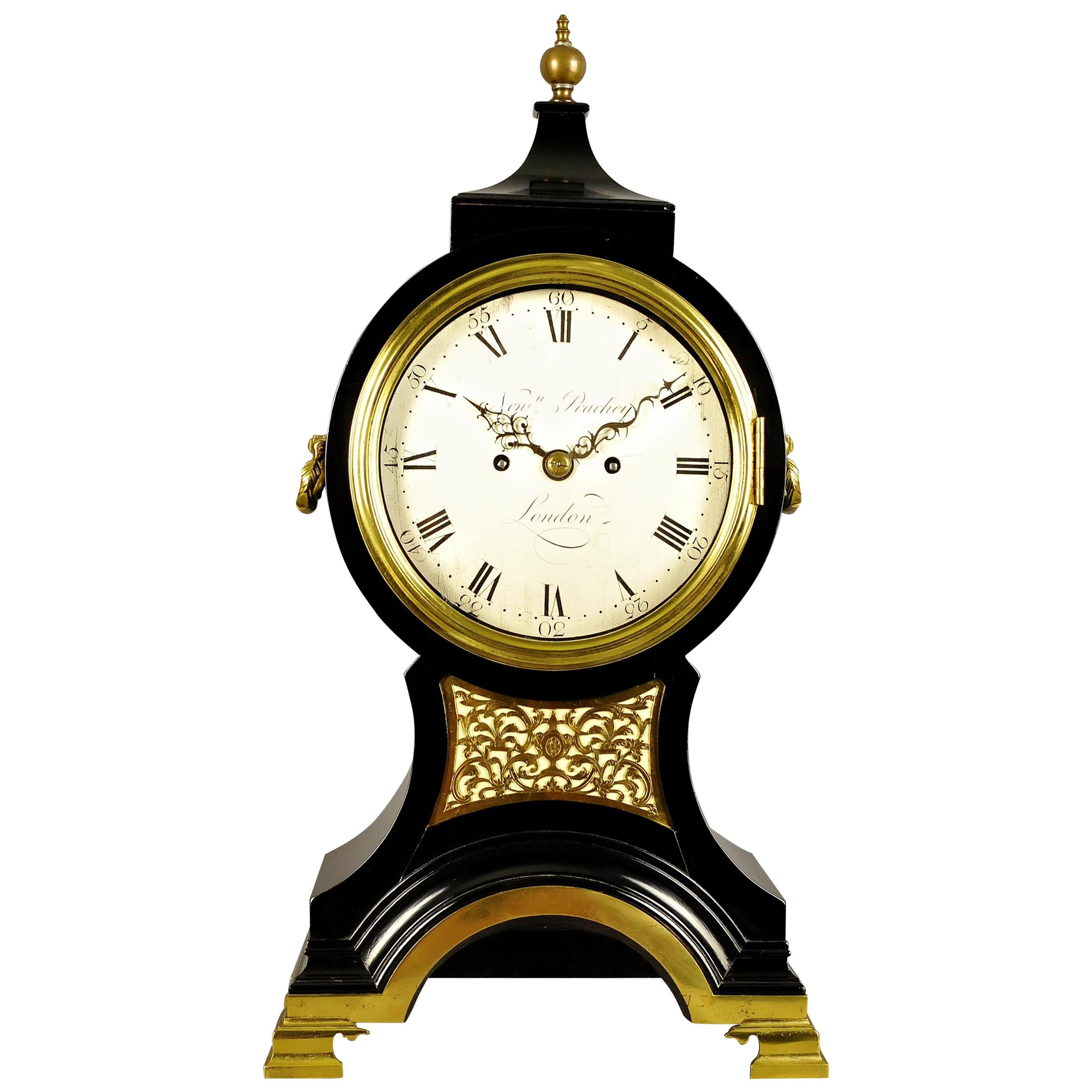 Fine Verge Repeating Balloon Clock, Newman Peachy, London For Sale