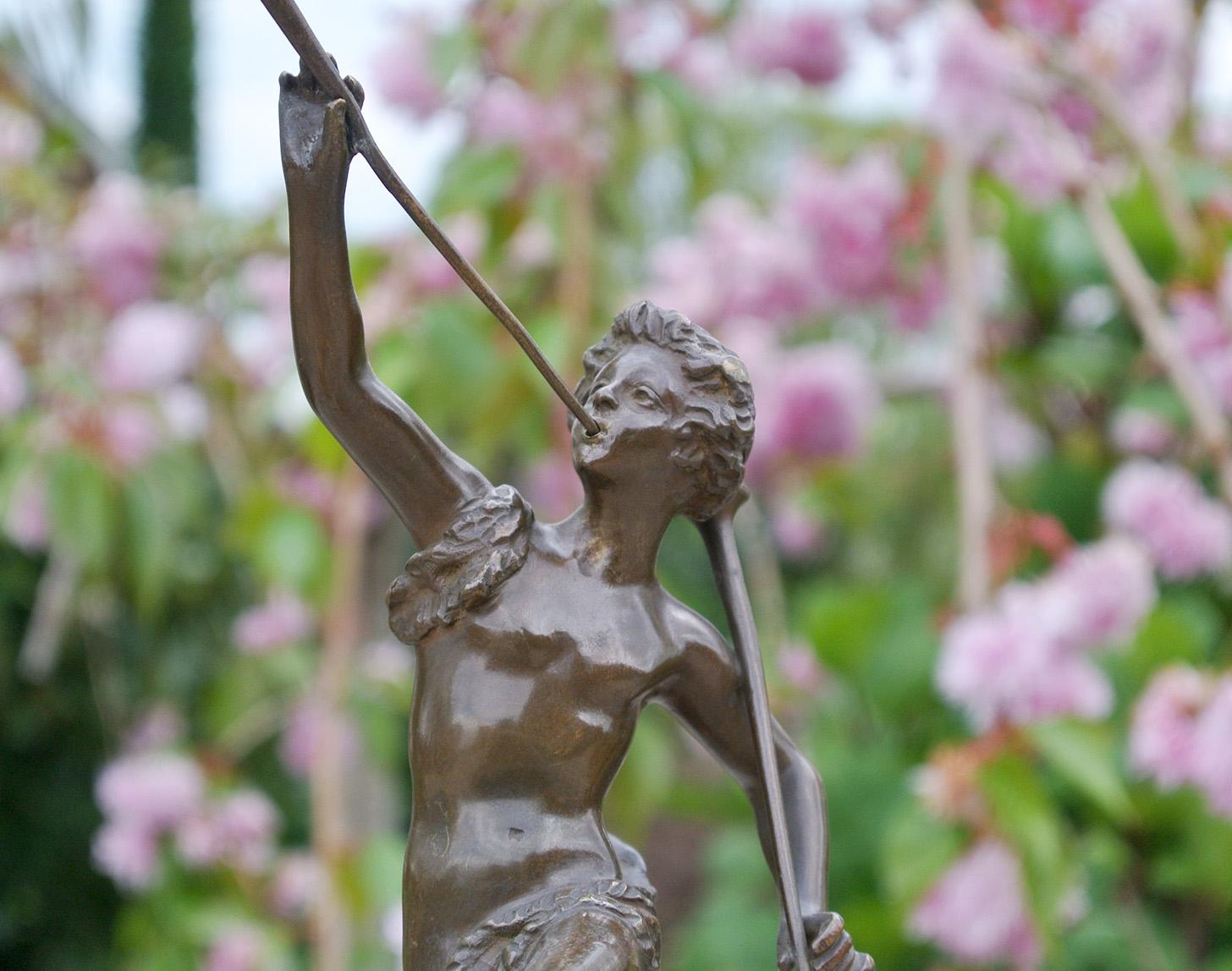 Fine Victorian Bronze of Boy with Trumpets by Ernst Rancoulet, c. 1900 For Sale 1