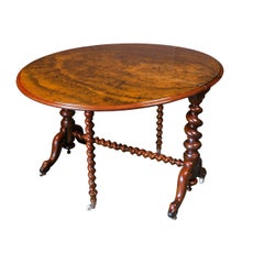 Fine Victorian Burl Walnut Sutherland Table