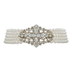 Viktorianische Diamant-Brosche mit Schnörkeln