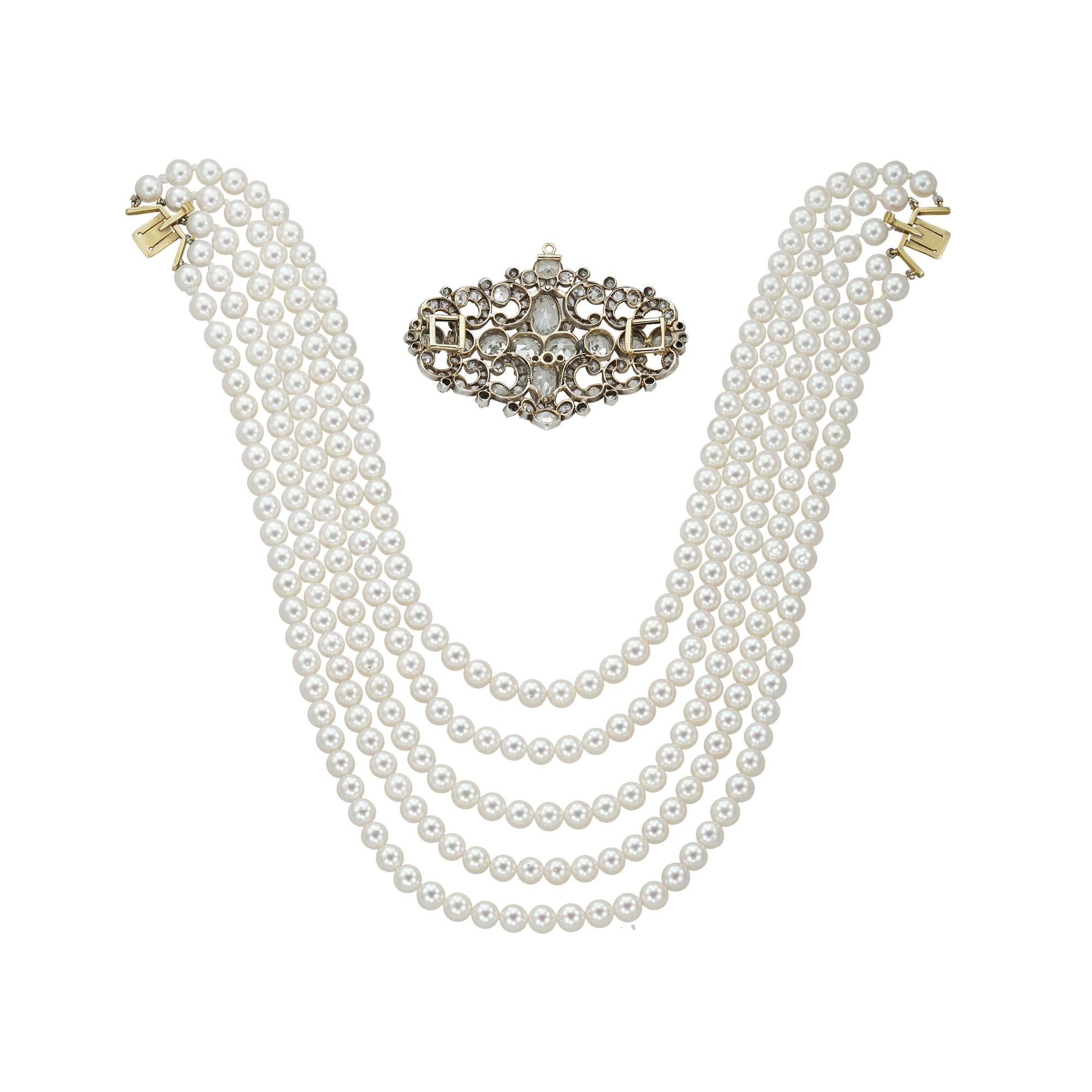 Taille brillant Broche à volutes victorienne en diamants en vente