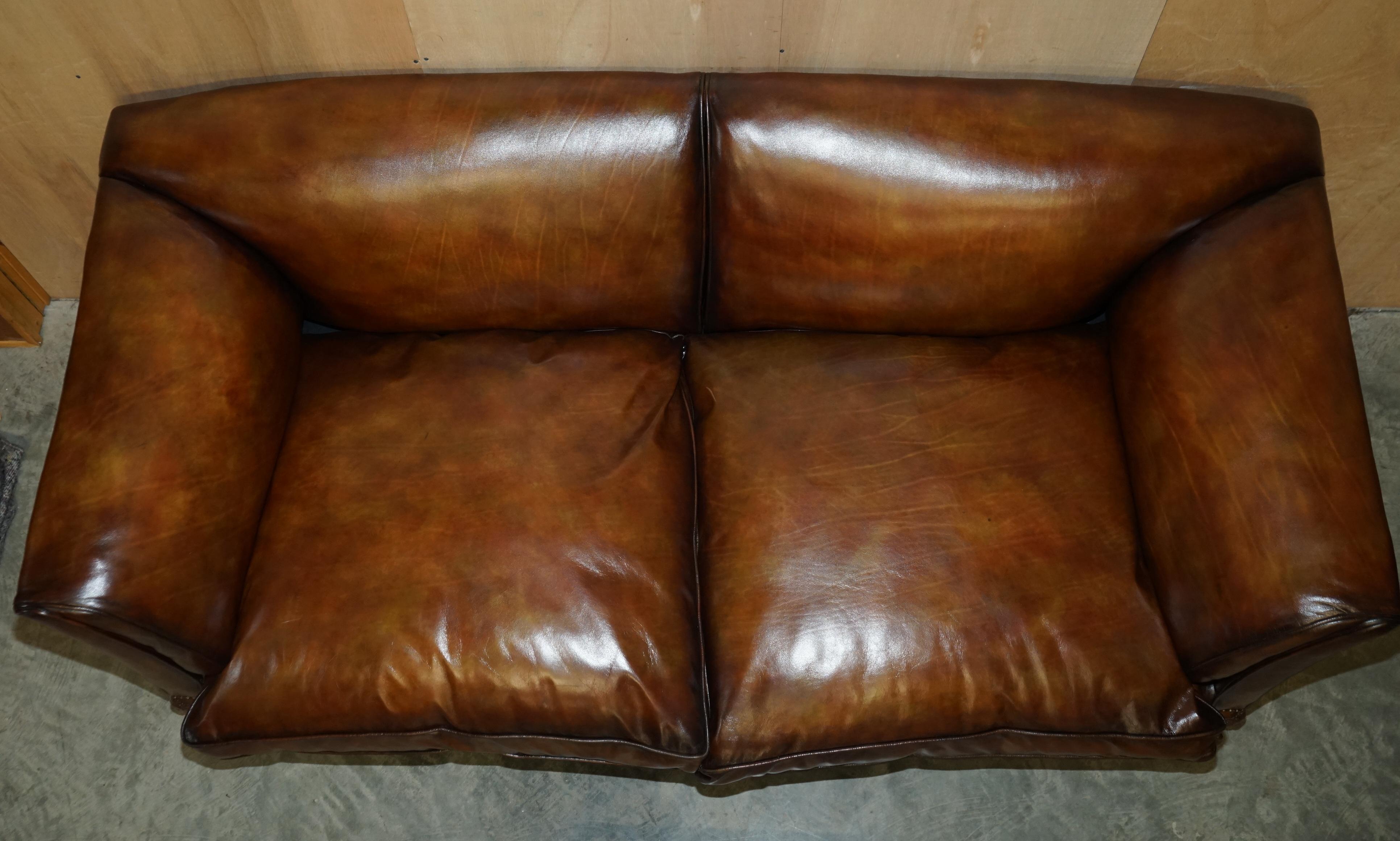 Fine Victorian Howard & Son's Claw & Ball Feet Brown Leather Chesterfield Sofa 5