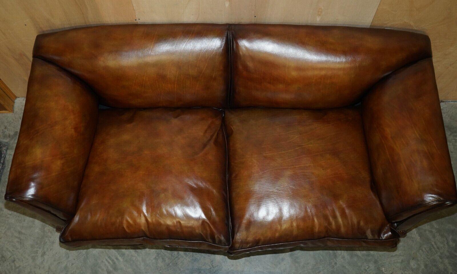 Fine Victorian Howard & Son's Claw & Ball Feet Brown Leather Chesterfield Sofa For Sale 5