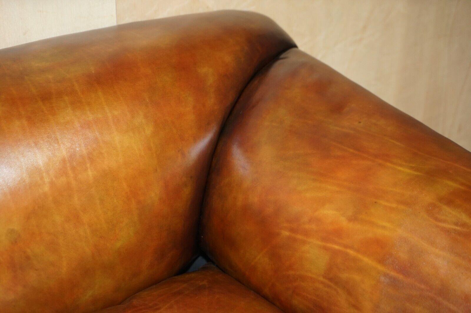 Fine Victorian Howard & Son's Claw & Ball Feet Brown Leather Chesterfield Sofa For Sale 8