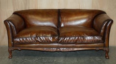 Howard & Son canapé Chesterfield victorien en cuir marron avec pieds en forme de boule