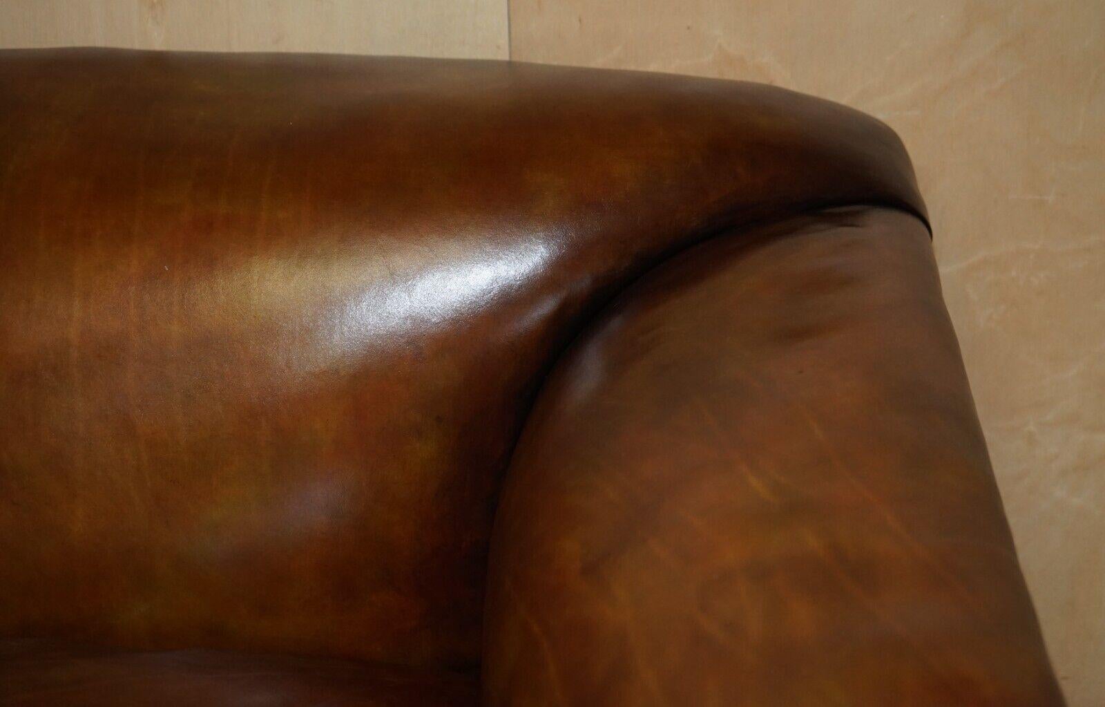 19th Century Fine Victorian Howard & Son's Claw & Ball Feet Brown Leather Chesterfield Sofa For Sale