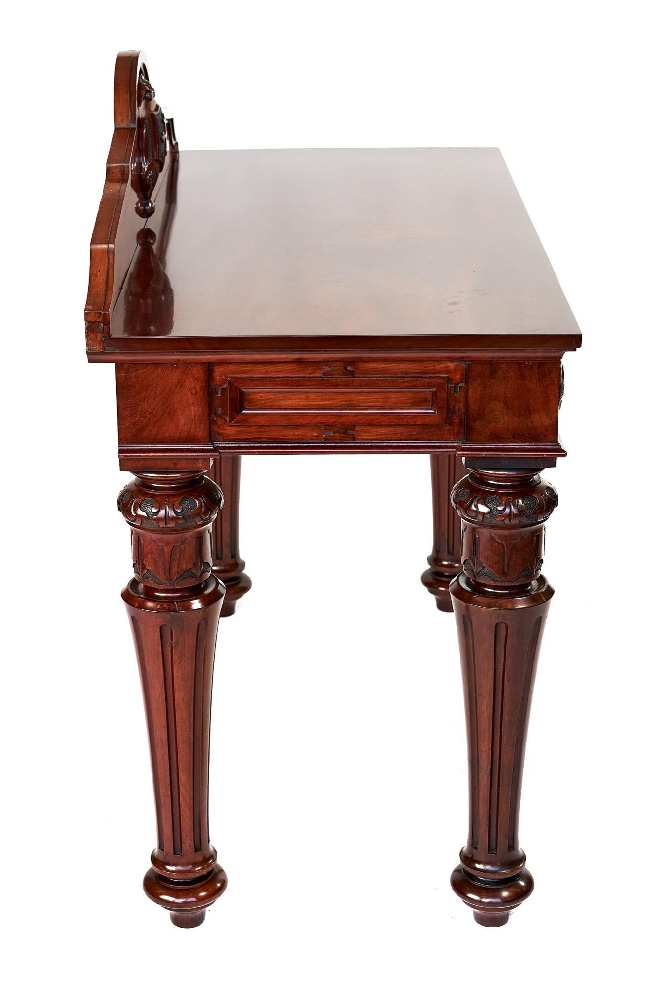 Early Victorian Fine Victorian Mahogany Hall /serving table with Armorial shields For Sale
