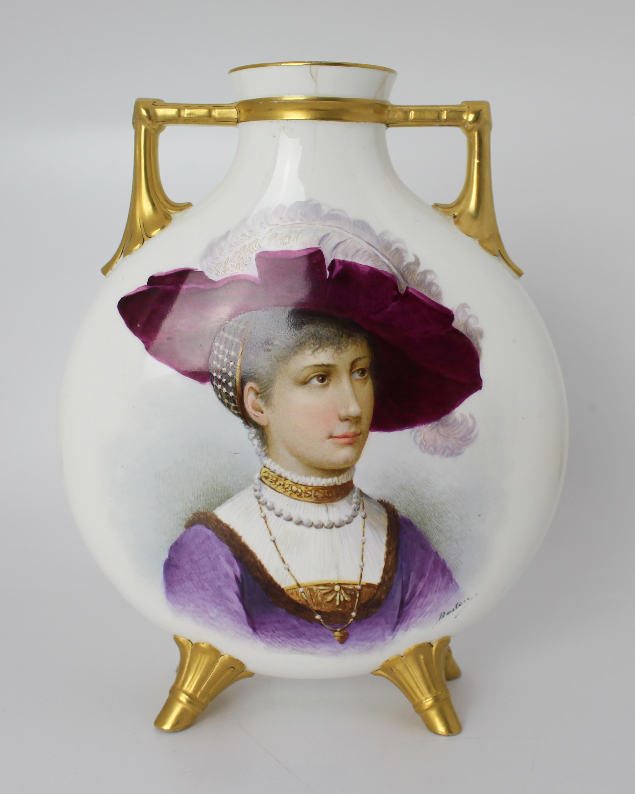 Fine Victorian Minton Moon Flask c.1890 (Britisch) im Angebot