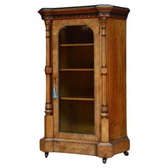 Vintage Fine Victorian Music Cabinet Bookcase in Walnut