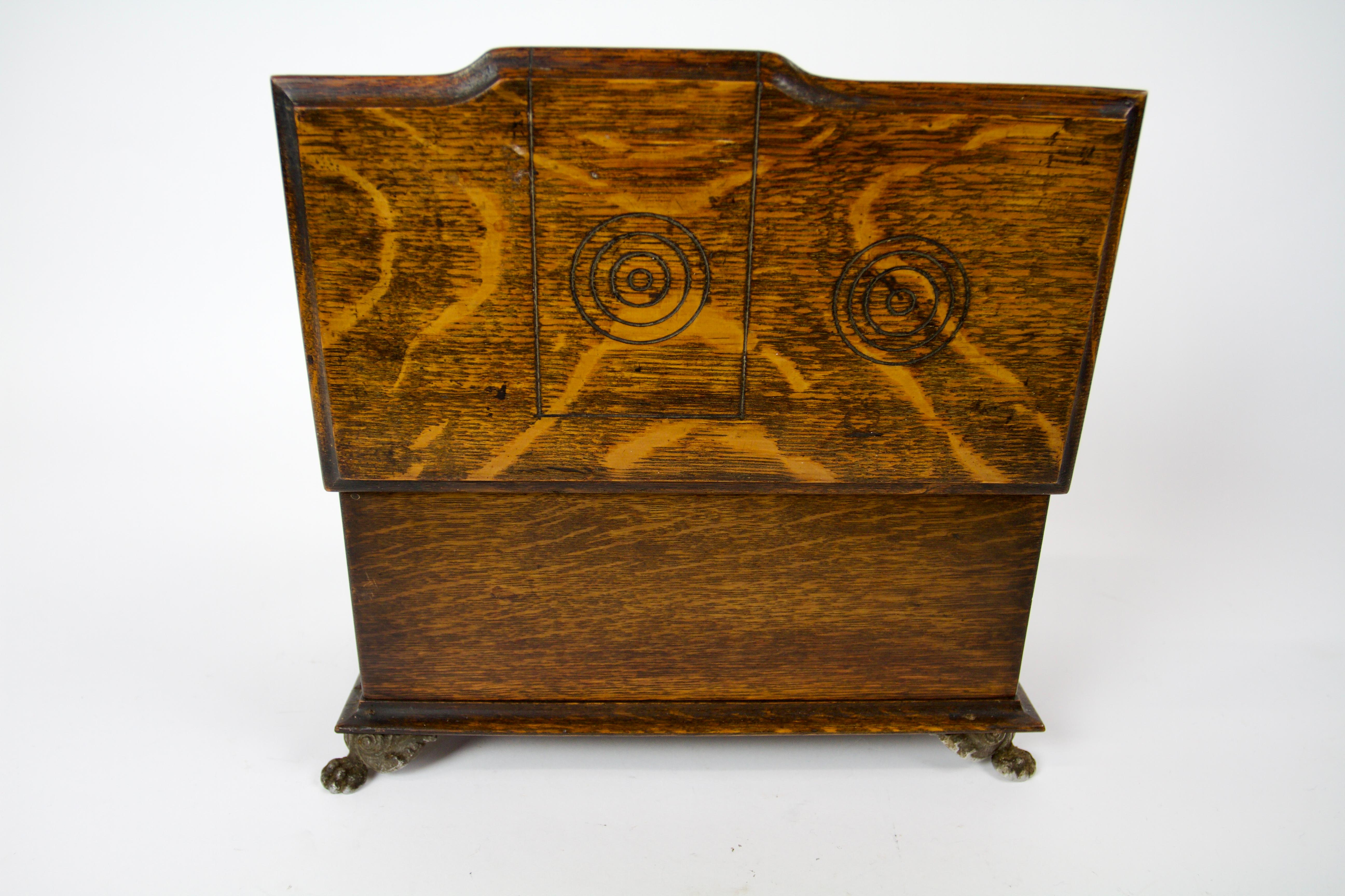 Fine Victorian oak & carved oven range cigar box For Sale 2