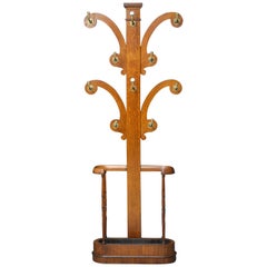 Antique Fine Victorian Oak Hall Stand