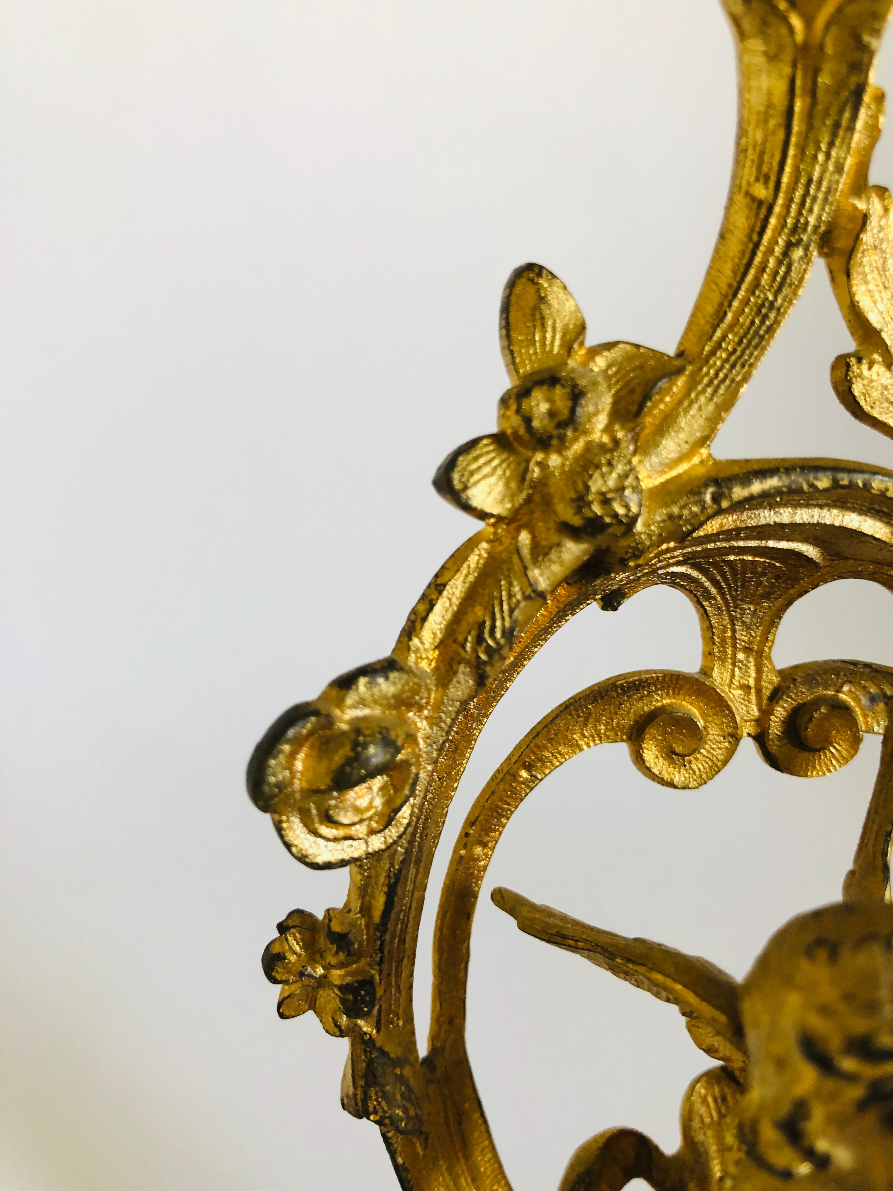 19th Century Fine Victorian Ornate Gilded Clock Set