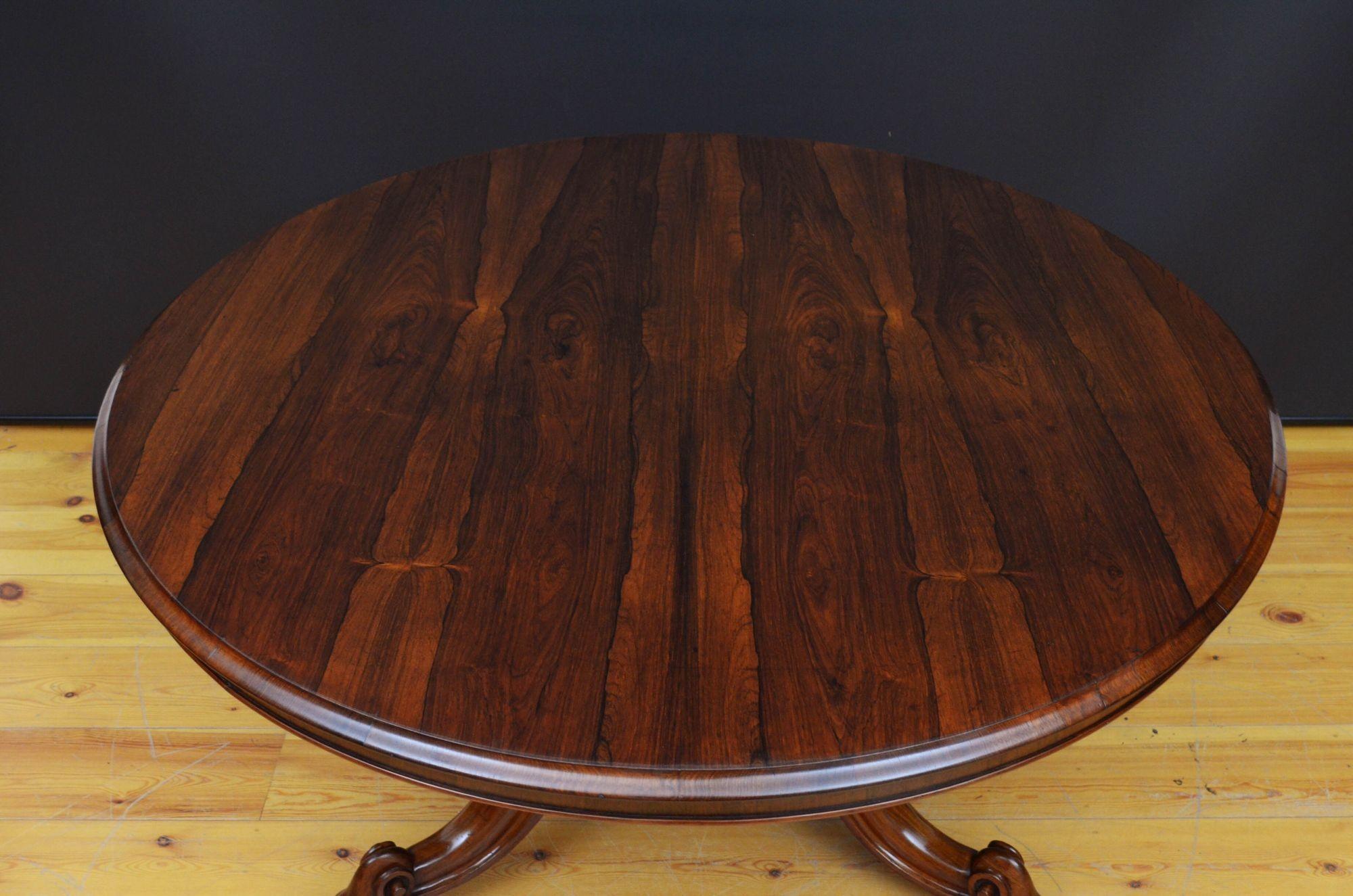 English Fine Victorian Rosewood Dining Table Centre Table