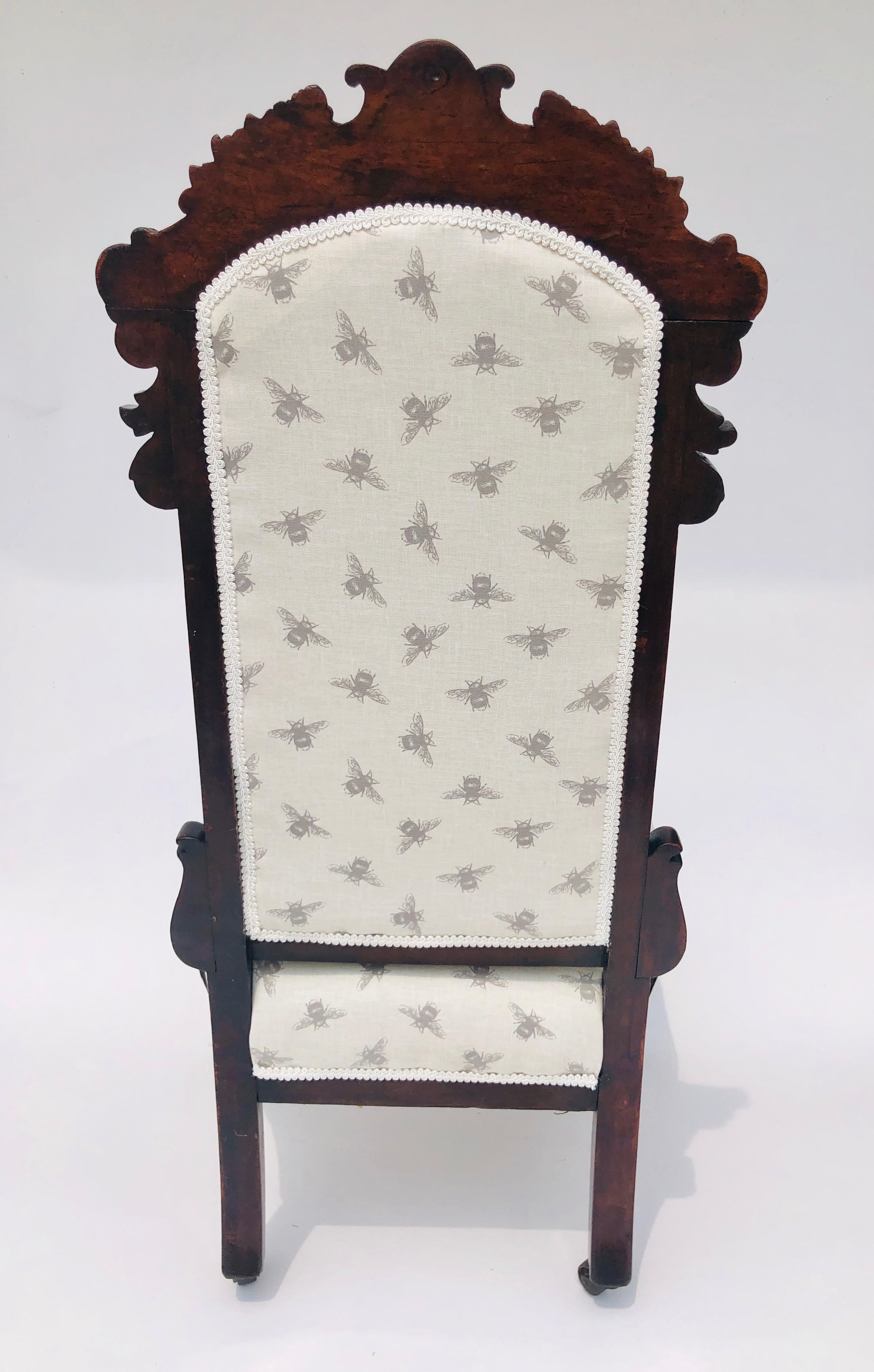 Hand-Carved Fine Antique Victorian Rosewood Ladies Chair For Sale