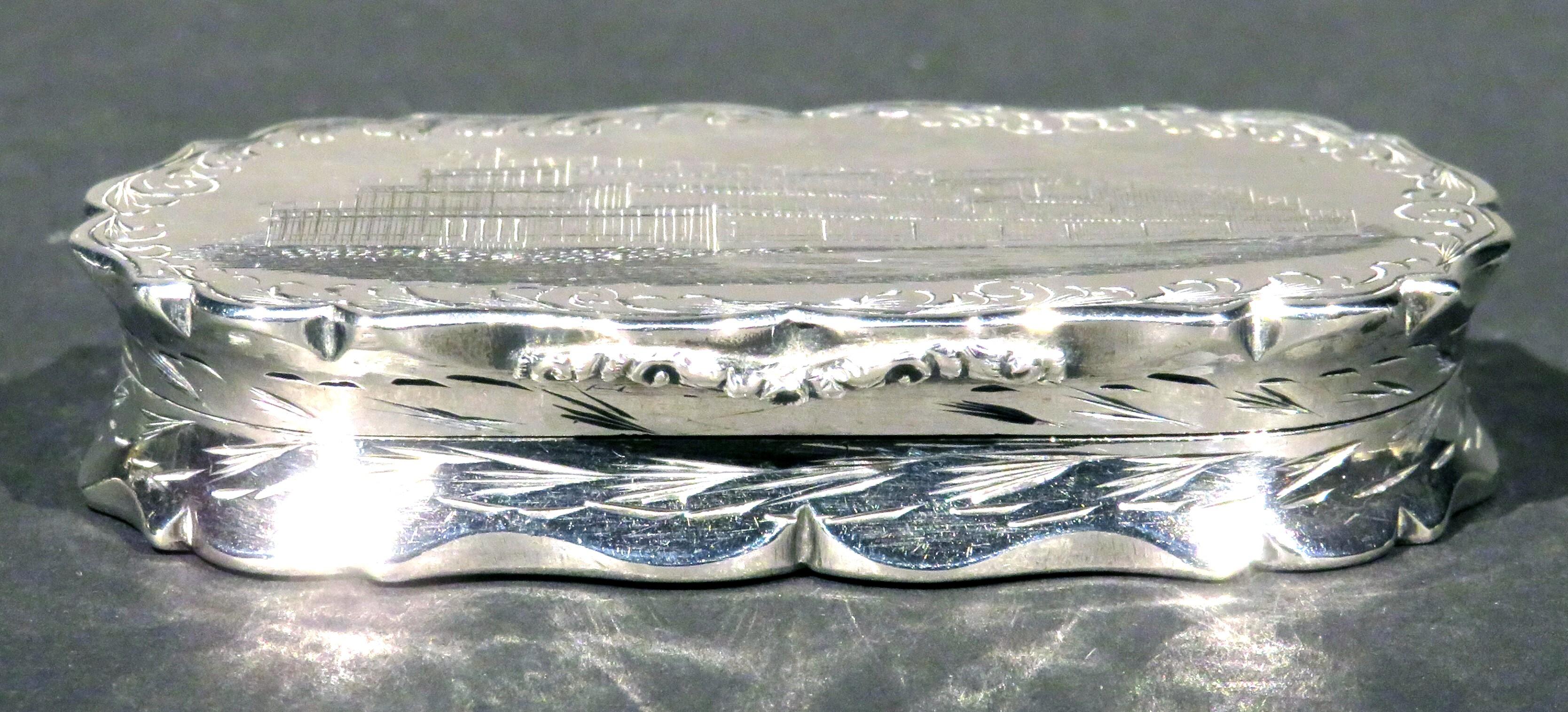 Victorian A Fine & Rare Sterling Silver Snuff Box Made For The  Great Exhibition of 1851 For Sale