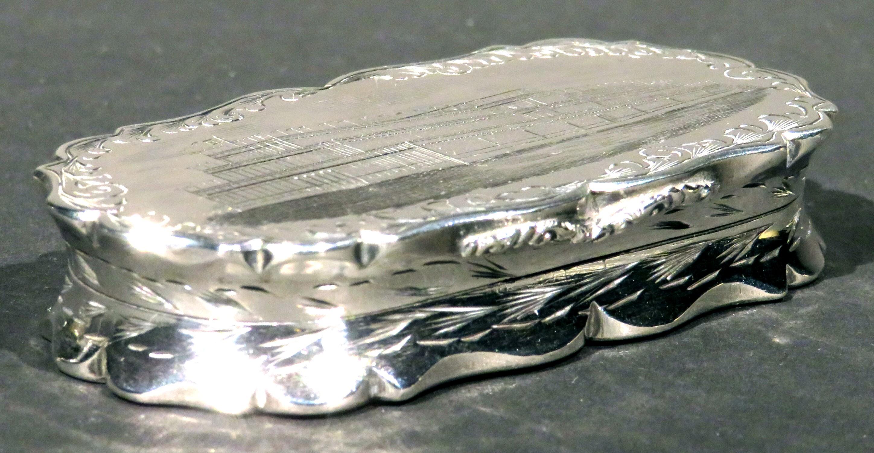 Engraved A Fine & Rare Sterling Silver Snuff Box Made For The  Great Exhibition of 1851 For Sale