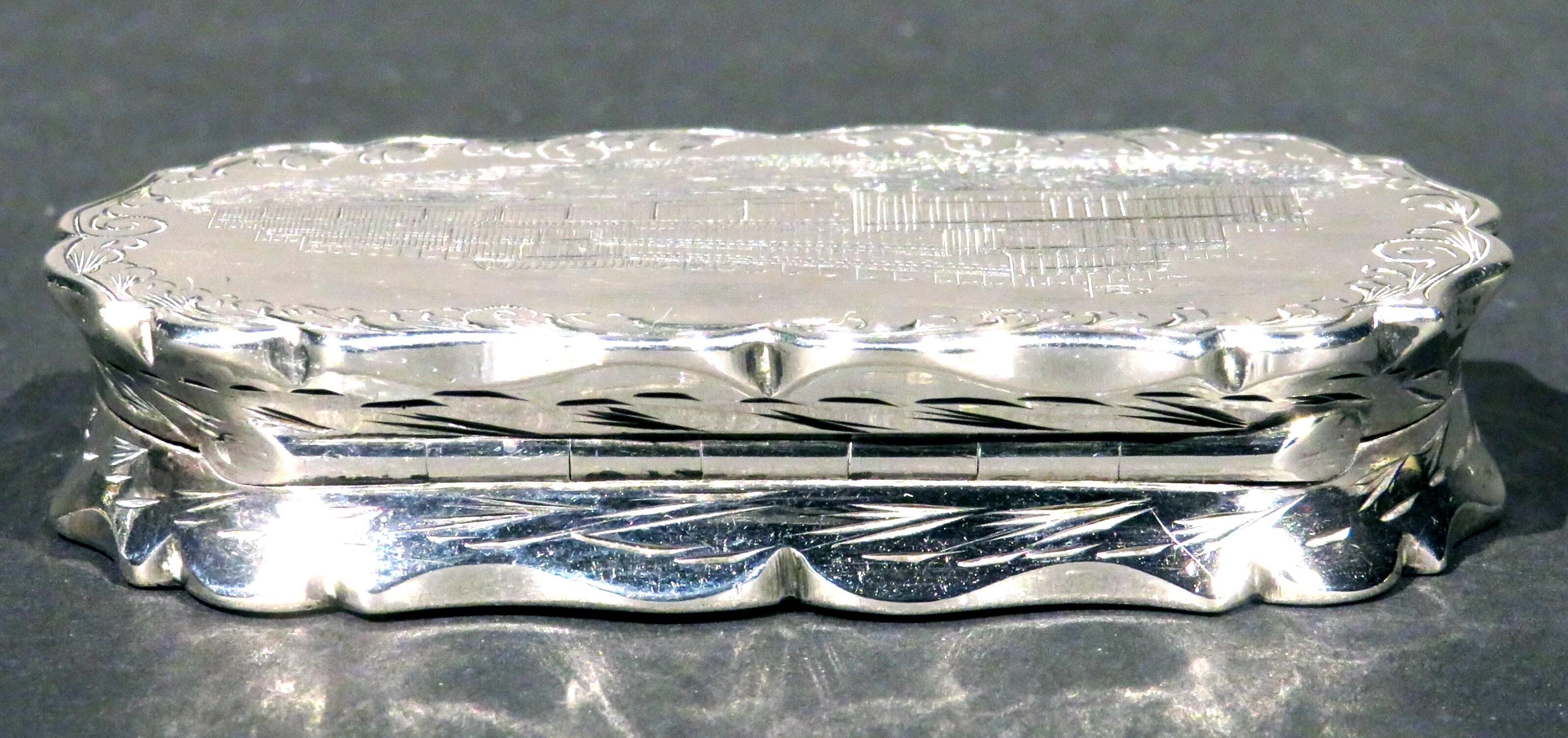 A Fine & Rare Sterling Silver Snuff Box Made For The  Great Exhibition of 1851 In Good Condition For Sale In Ottawa, Ontario