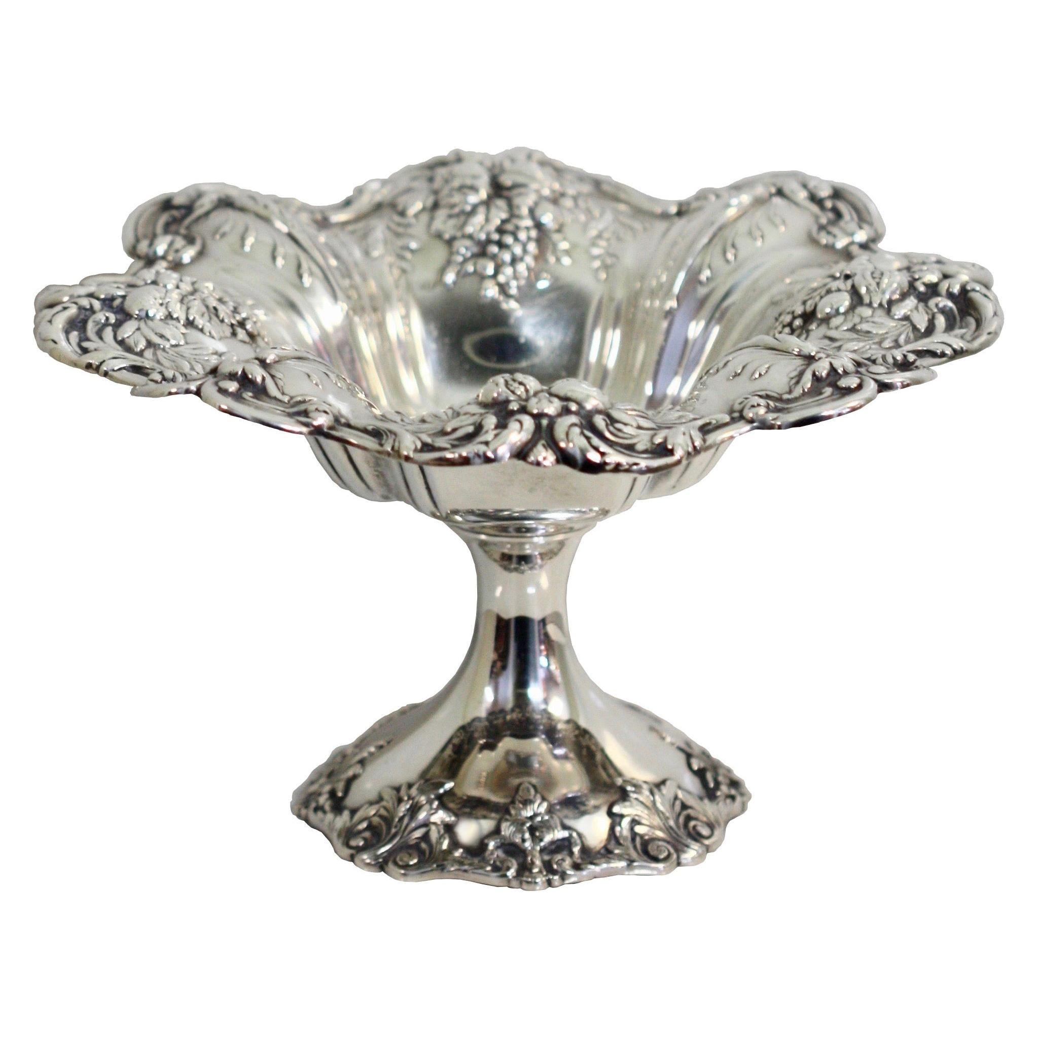 Fine Victorian Style Sterling Silver Compote For Sale