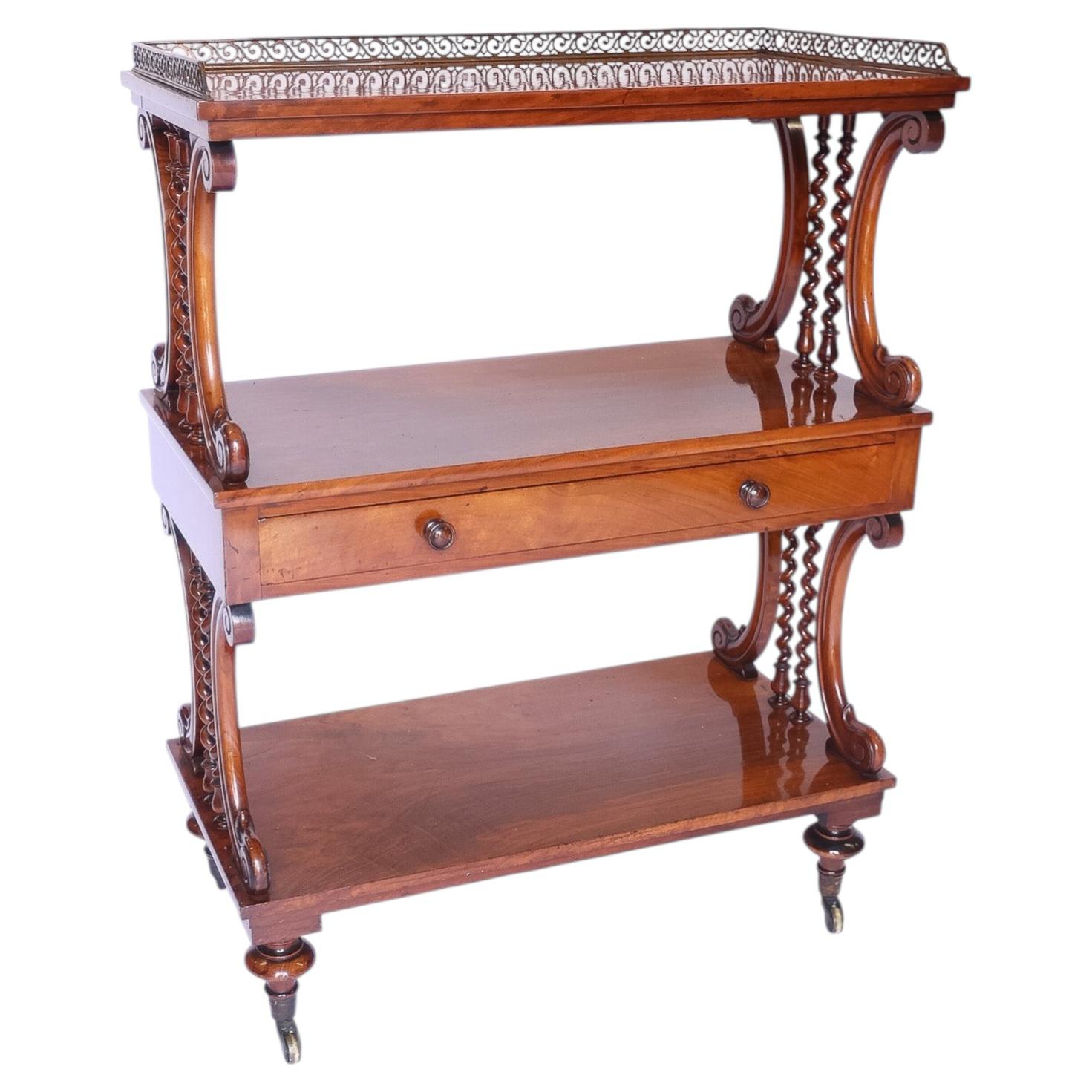 Fine Victorian Walnut & Carved Buffet Stamped Johnstone & Jeanes For Sale