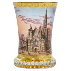 Fine Viennese Enamelled and Gilt Glass Beaker, Stephansdom, c.1830