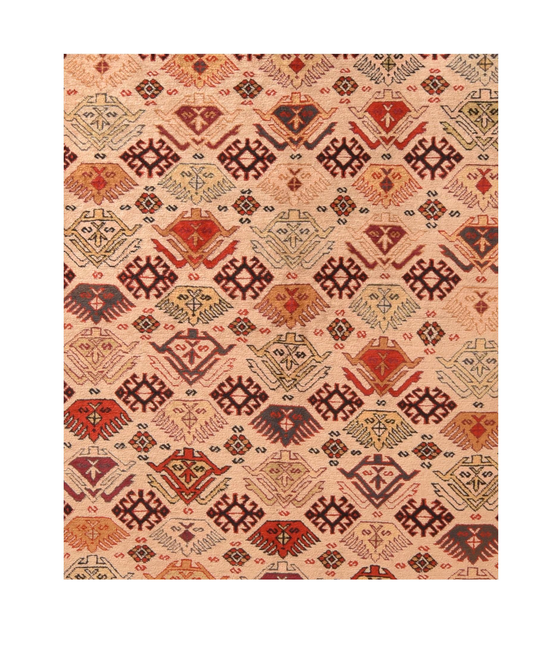 Vintage Afghani wool rug, hand knotted, circa 1950s

Design: All-over

An Afghan rug (or Afghan carpet) is a type of handwoven floor-covering textile traditionally made in Afghanistan. Many of the Afghan rugs are also woven by Afghan refugees