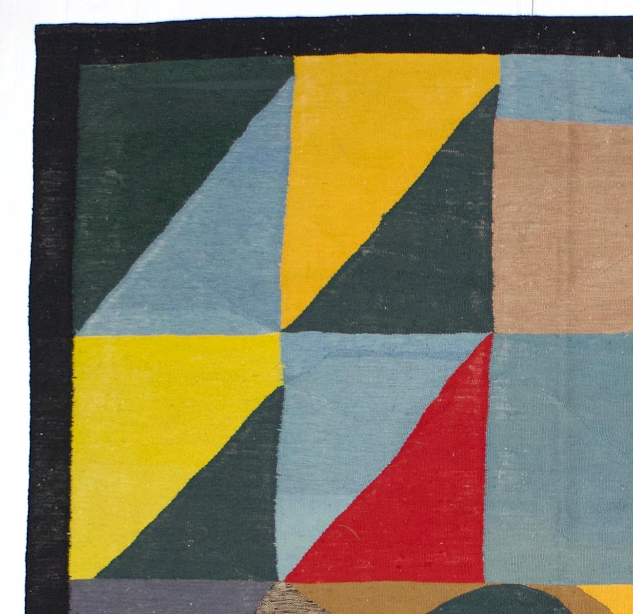 Tapis en laine Fine Vintage After Sonia Delaunay Design 6'2