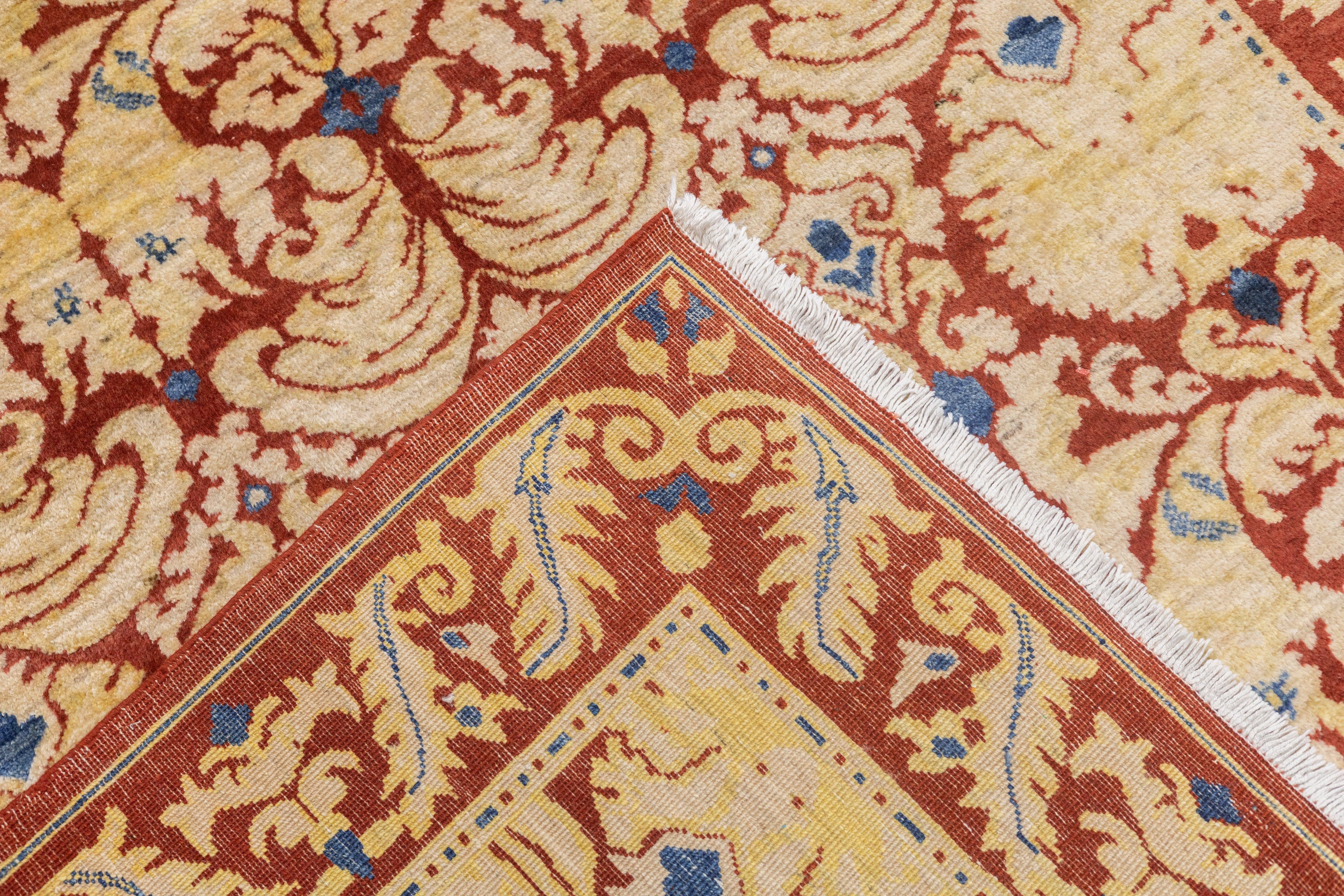 Fine Vintage Art & Craft Design Wool Rug 4'11'' x 6'6'' For Sale 9