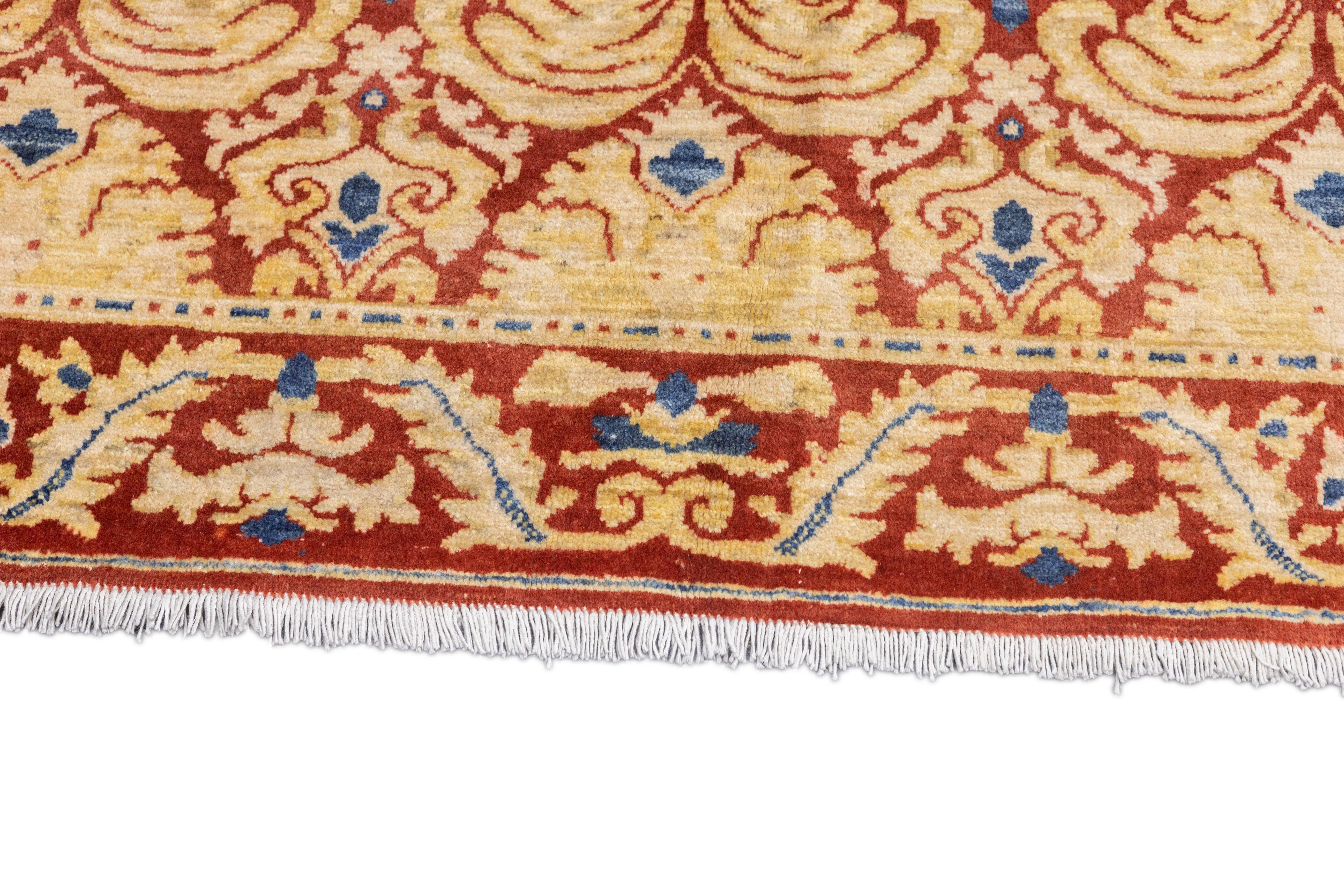 20th Century Fine Vintage Art & Craft Design Wool Rug 4'11'' x 6'6'' For Sale