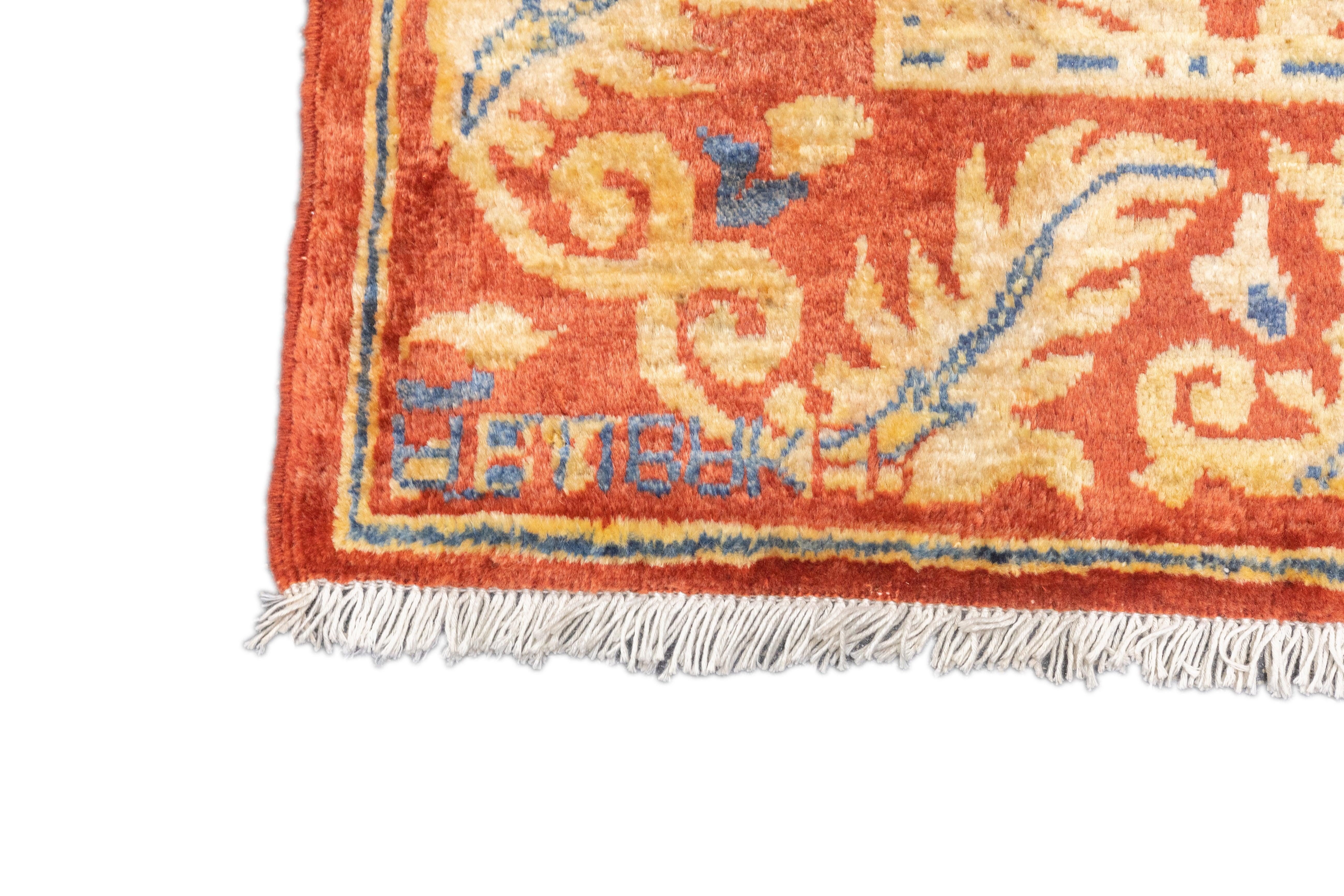 Fine Vintage Art & Craft Design Wool Rug 4'11'' x 6'6'' For Sale 3