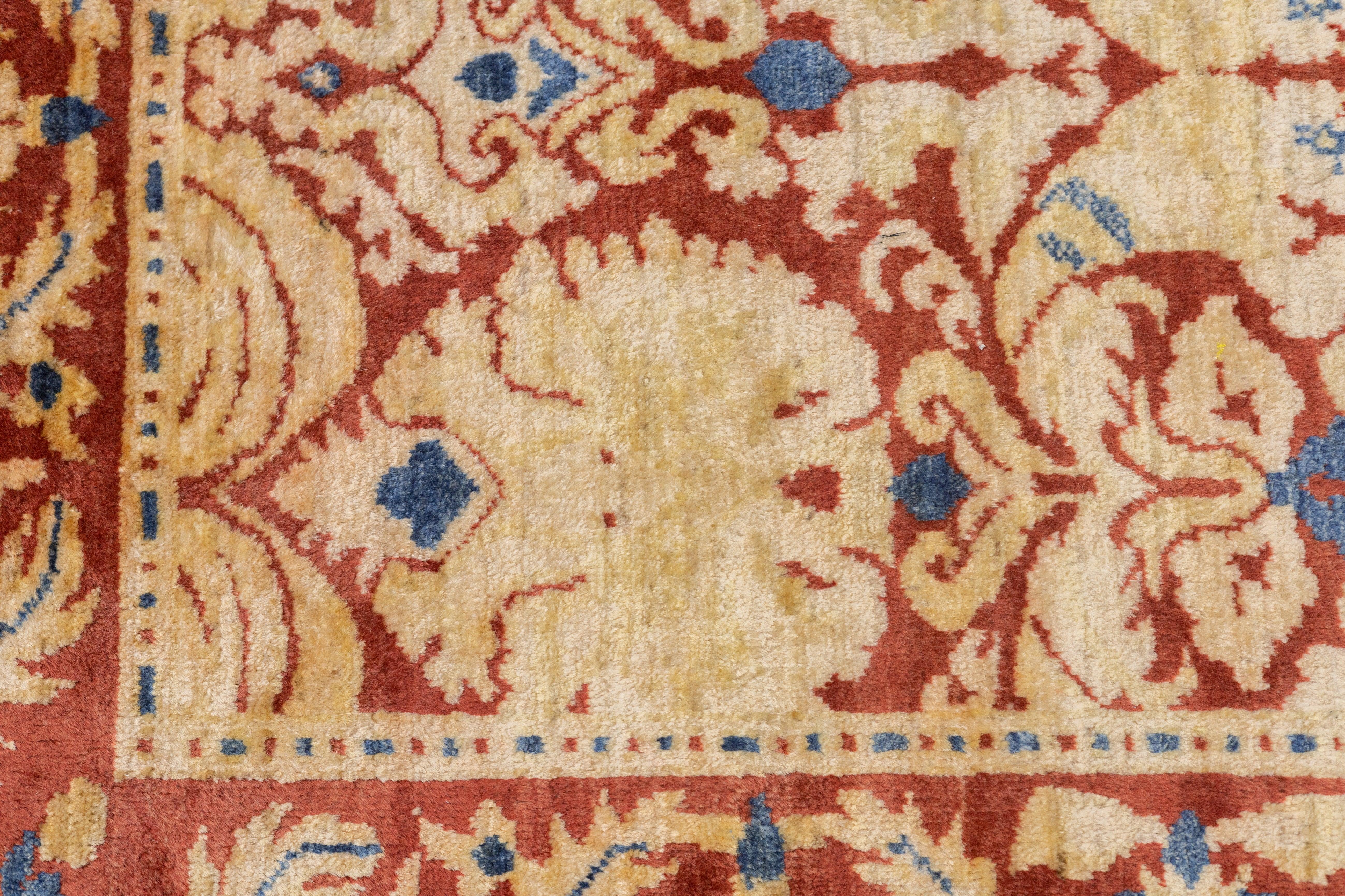 Fine Vintage Art & Craft Design Wool Rug 4'11'' x 6'6'' For Sale 4