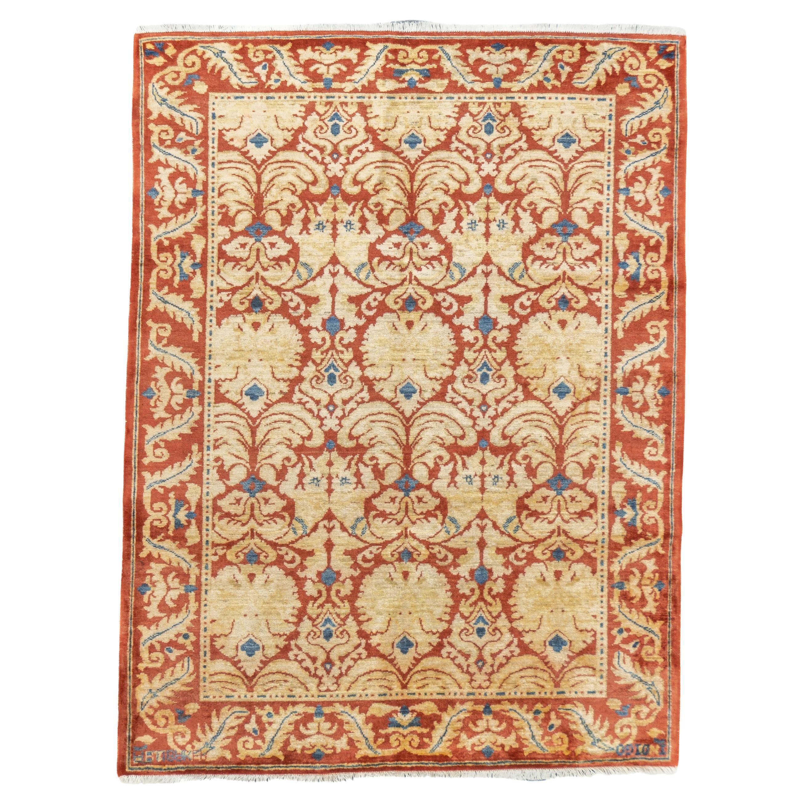 Fine Vintage Art & Craft Design Wool Rug 4'11'' x 6'6'' For Sale