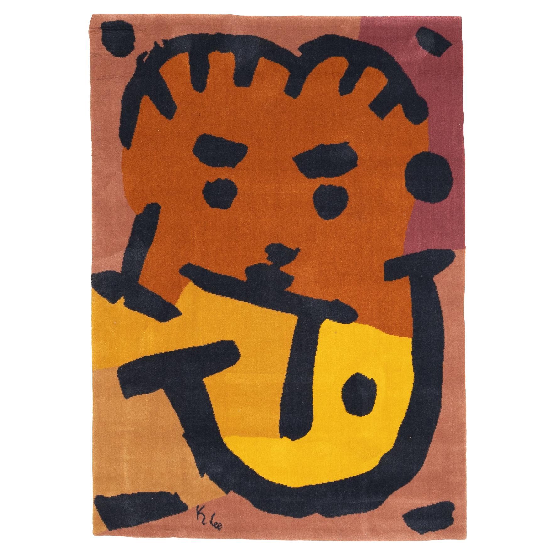 Alfombra de lana con diseño artístico Keith Haring de época fina 4'8" x 6'7