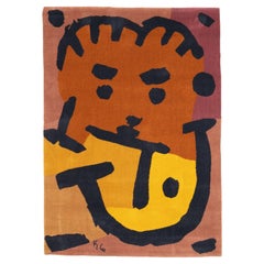 Alfombra de lana con diseño artístico Keith Haring de época fina 4'8" x 6'7