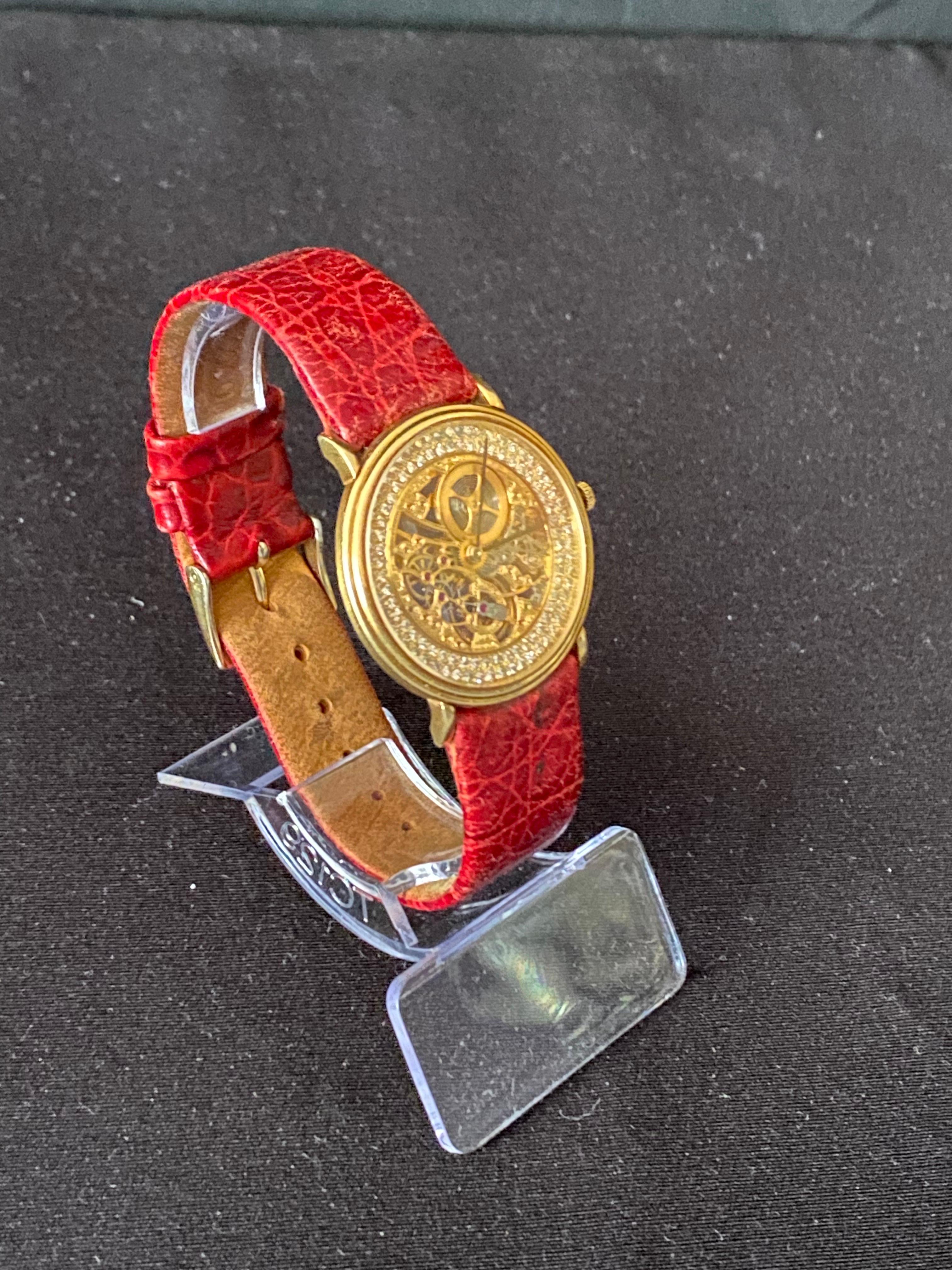 Fine Vintage Audemars Piguet 'Skeletonized' 18k gold & Diamond wristwatch For Sale 1