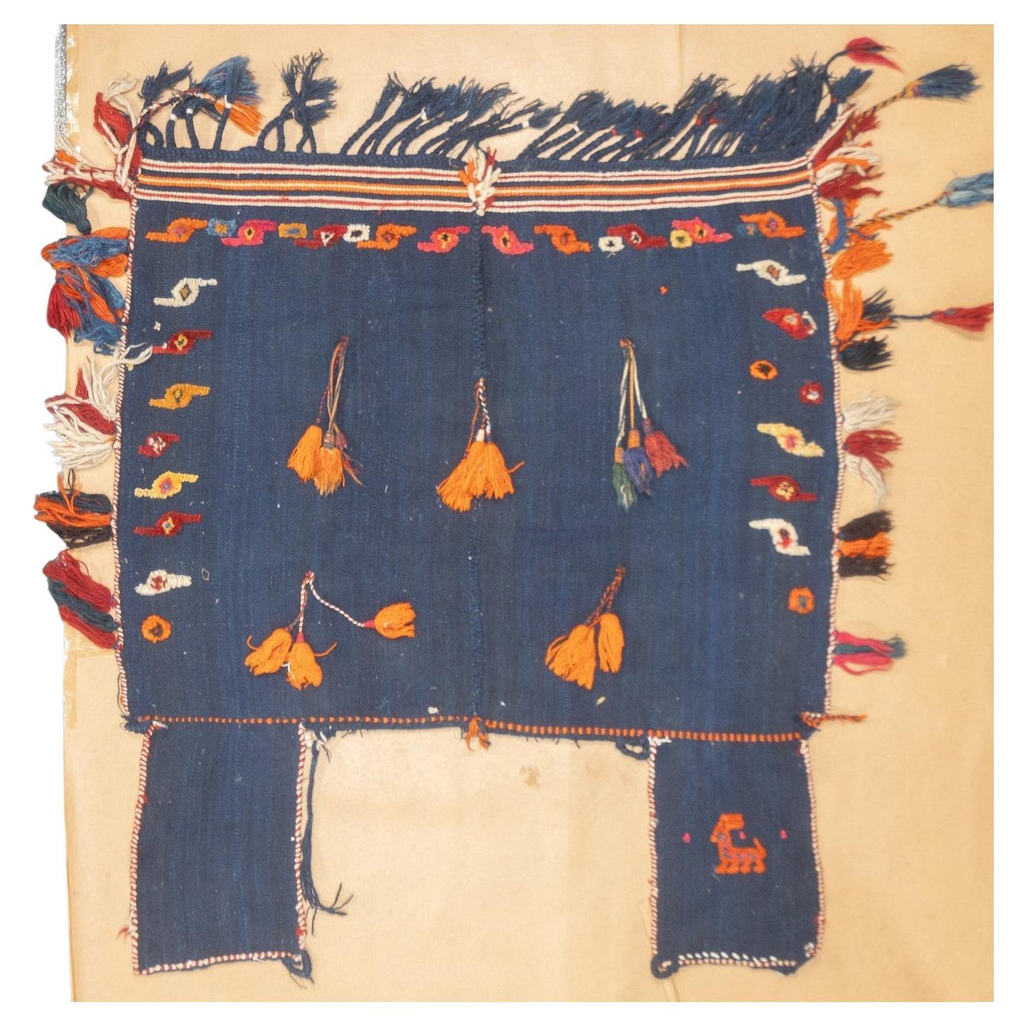Fine Vintage Balouch Horse Cover Kilim 4'8" x 5'3'' For Sale