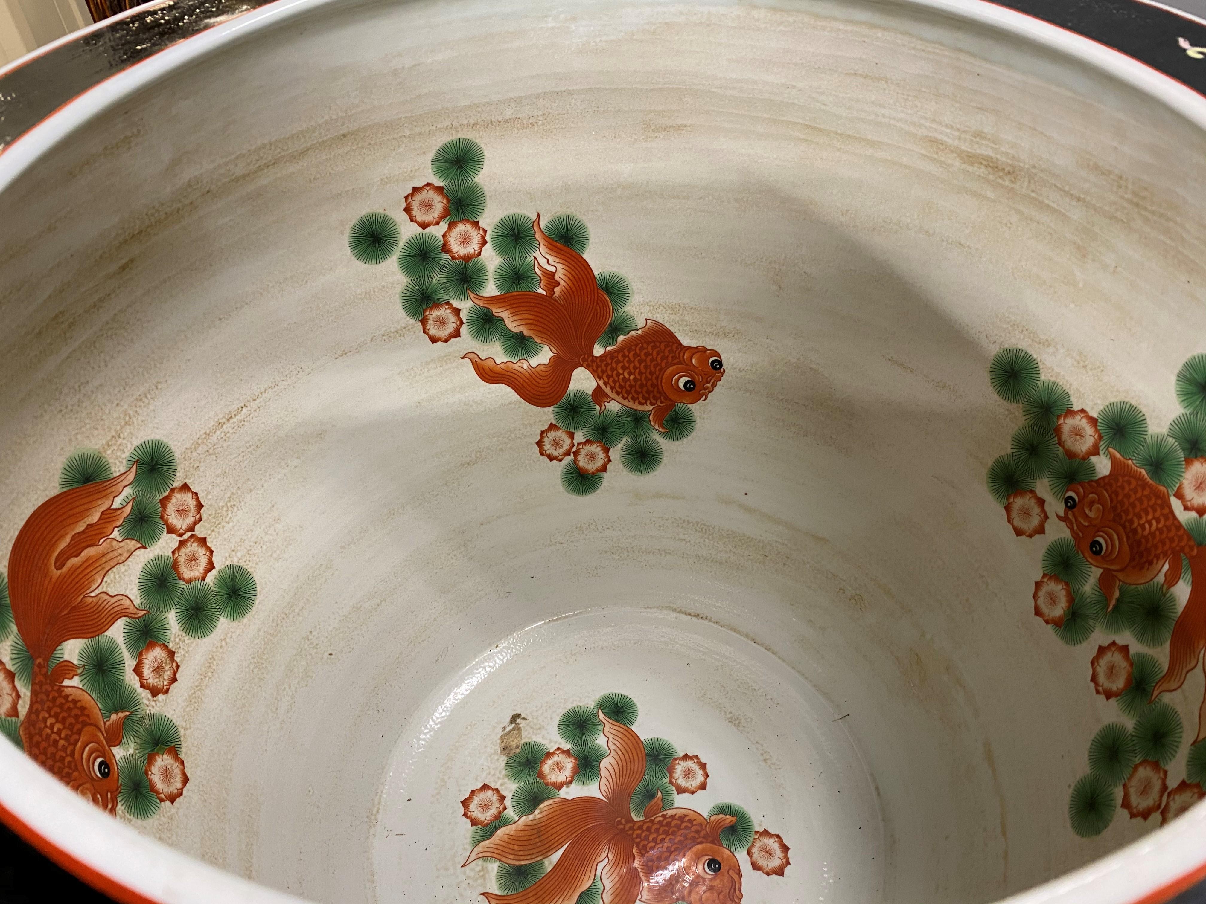 Fine Vintage Chinese Polychrome Porcelain Jardinière or Palace Bowl 3